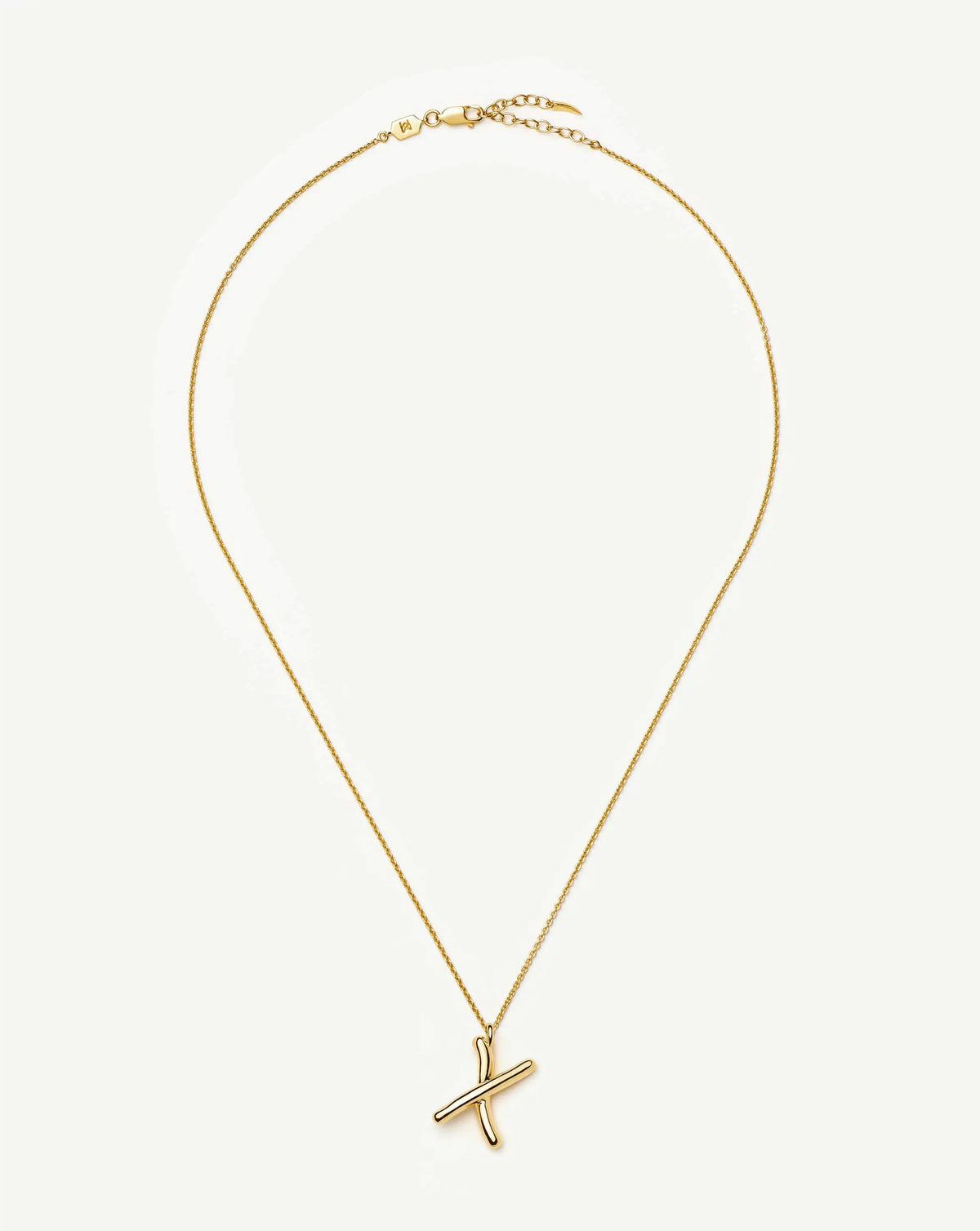 Curly Molten Initial Pendant Necklace - X | 18k Gold Vermeil Necklaces Missoma