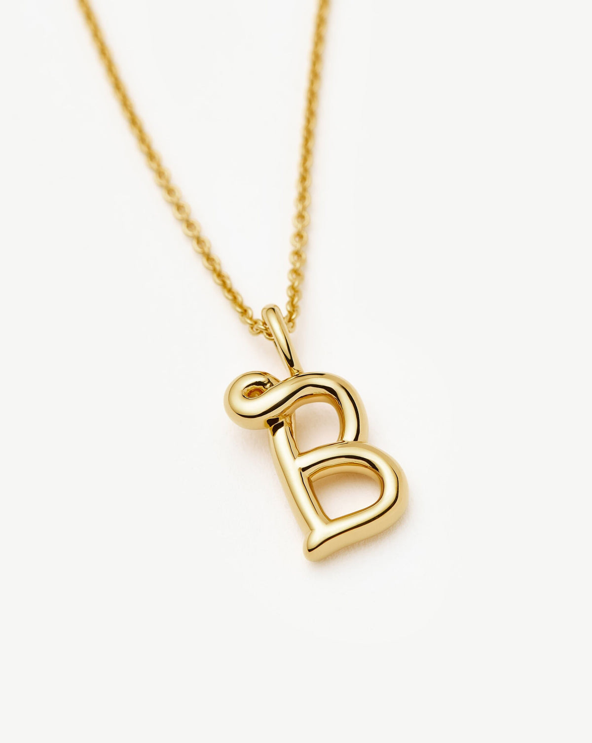 Curly Molten Mini Initial Necklace - B | 18k Gold Vermeil Necklaces Missoma