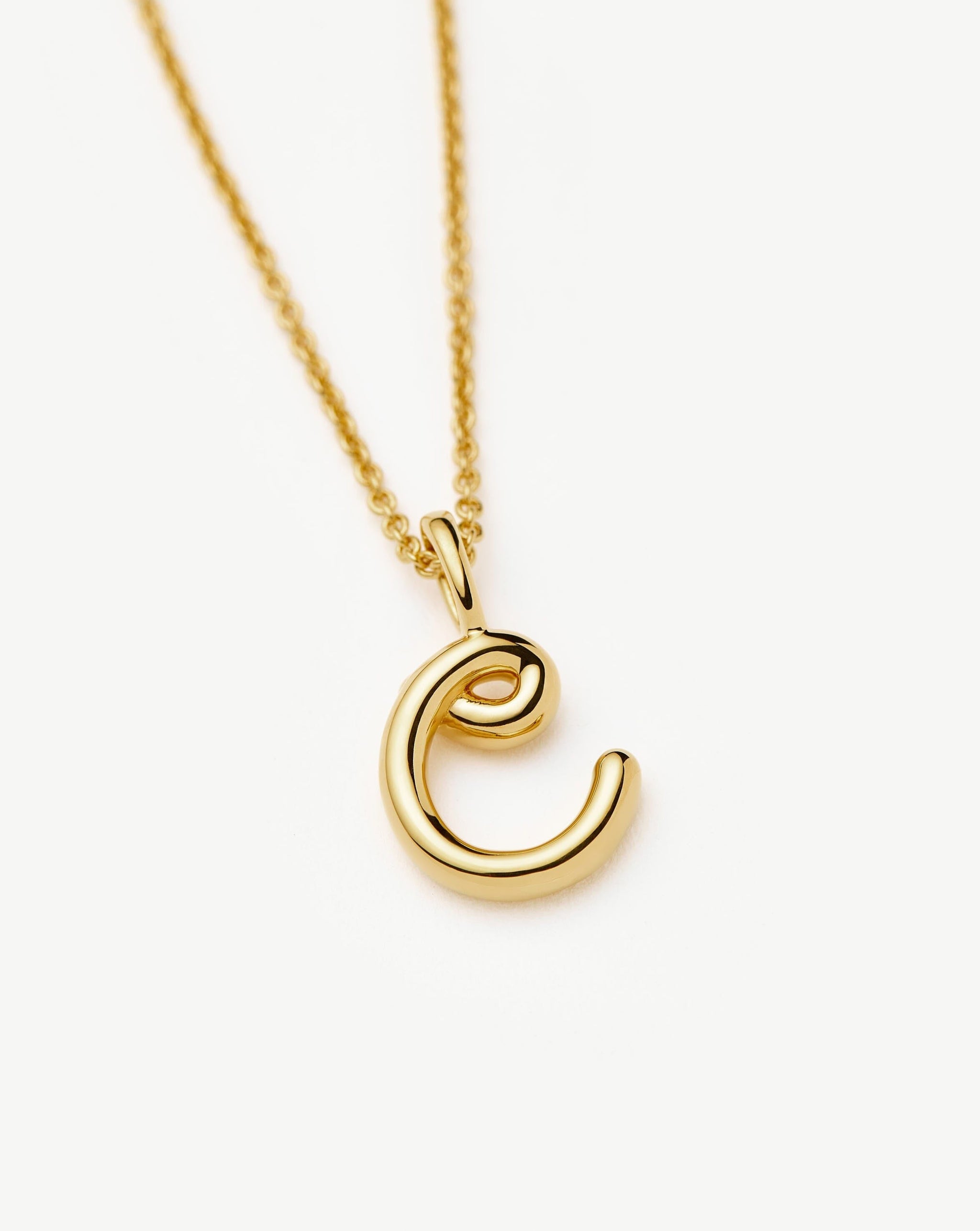 Curly Molten Mini Initial Necklace - C |18k Gold Vermeil Necklaces Missoma