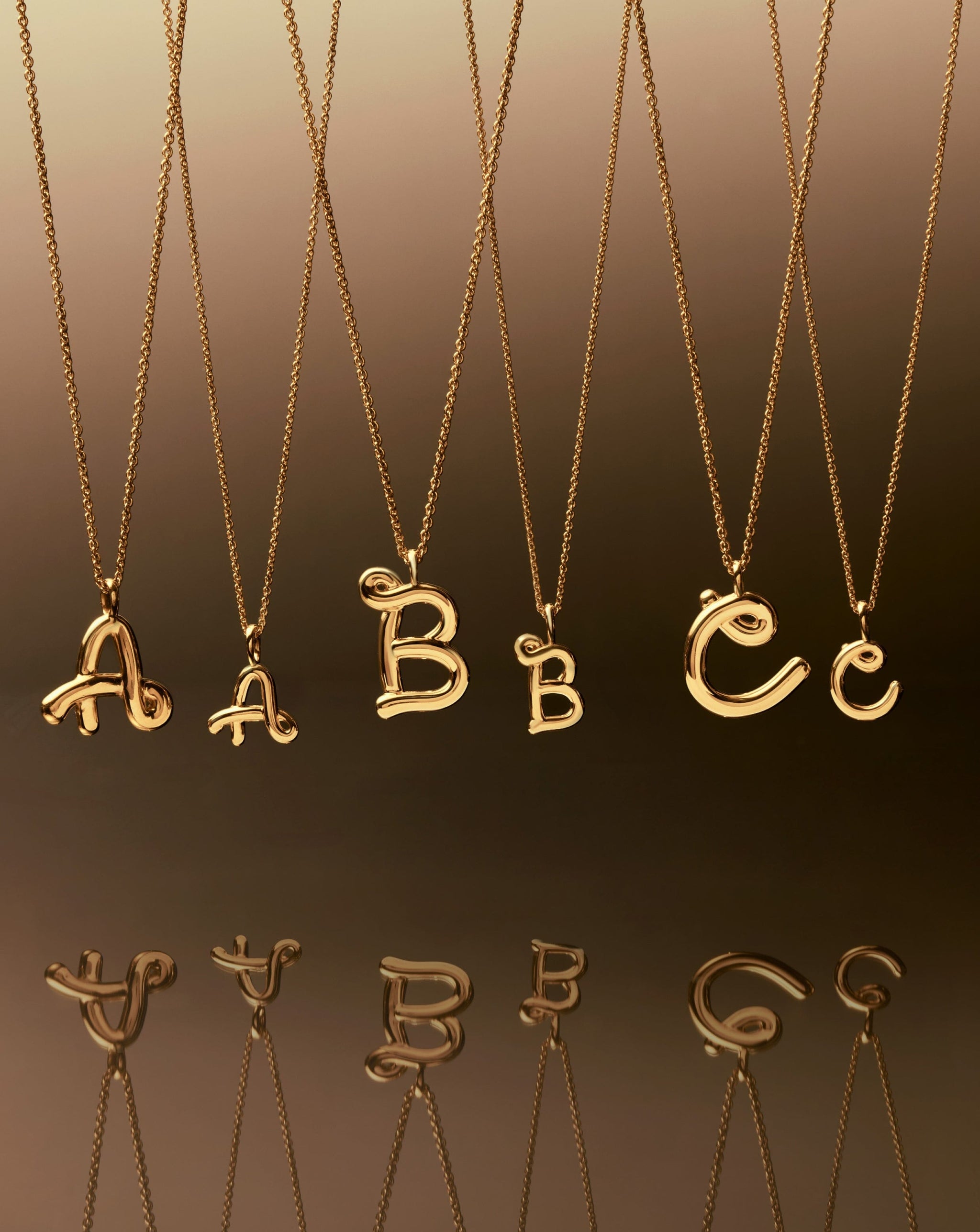 Curly Molten Mini Initial Necklace - C |18k Gold Vermeil Necklaces Missoma