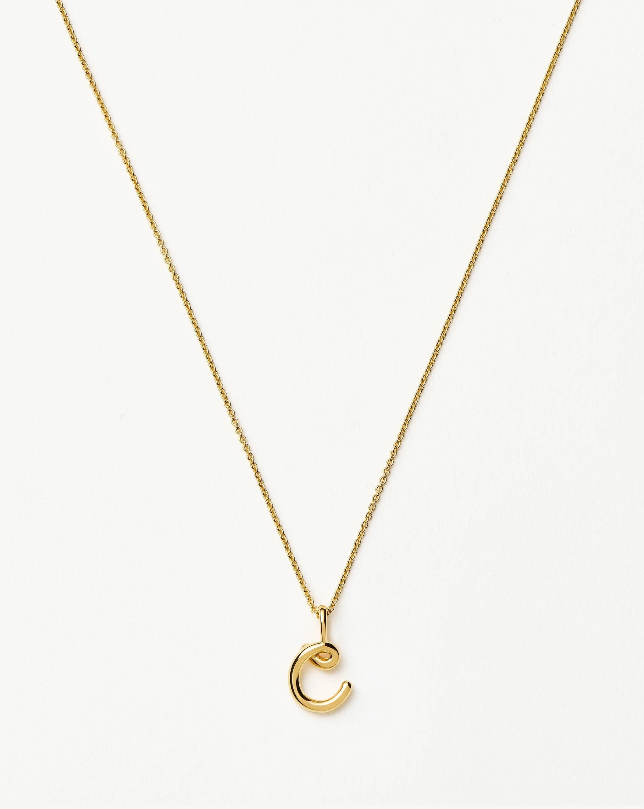 Curly Molten Mini Initial Necklace - C |18k Gold Vermeil Necklaces Missoma