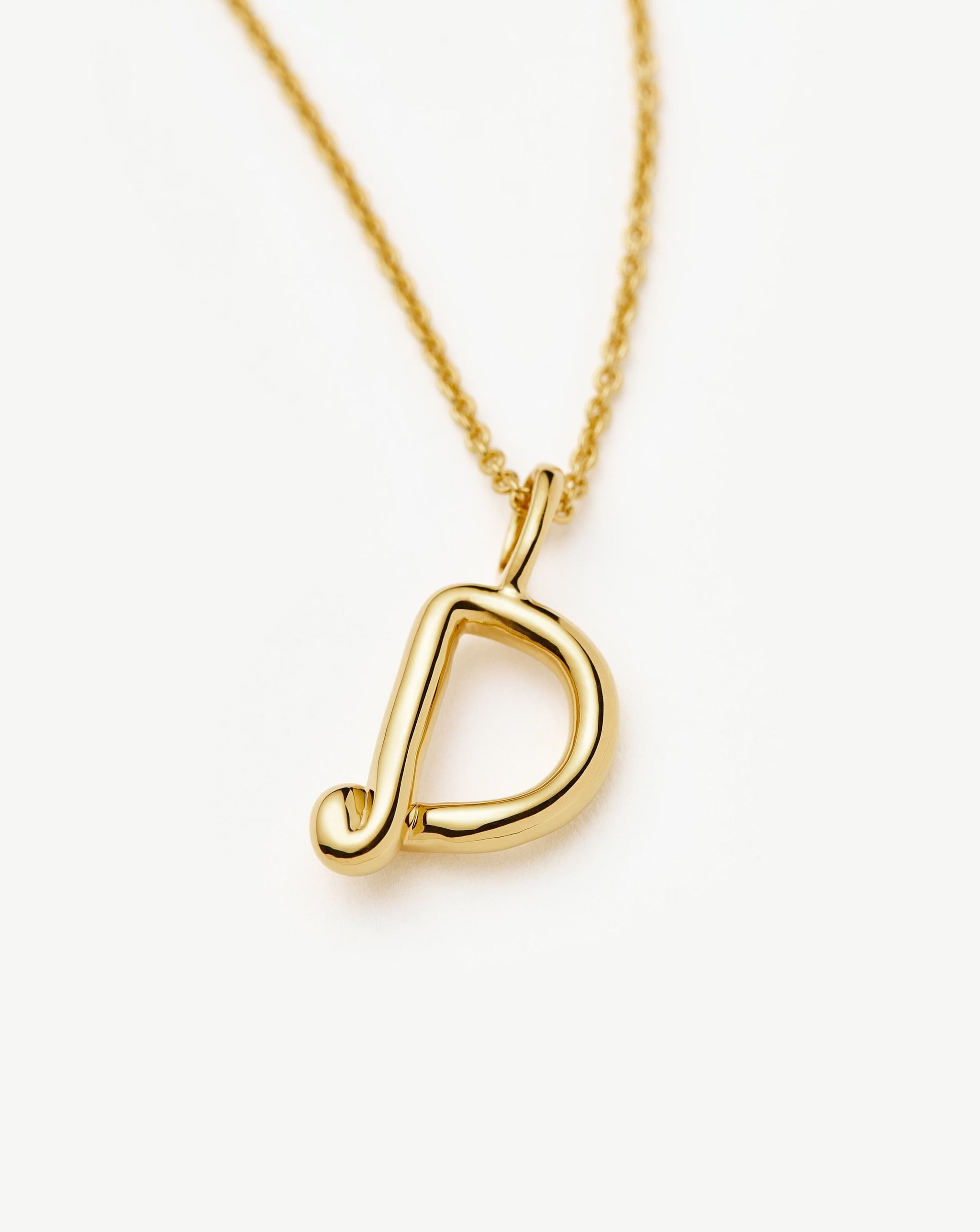 Curly Molten Mini Initial Necklace - D |18k Gold Vermeil Necklaces Missoma