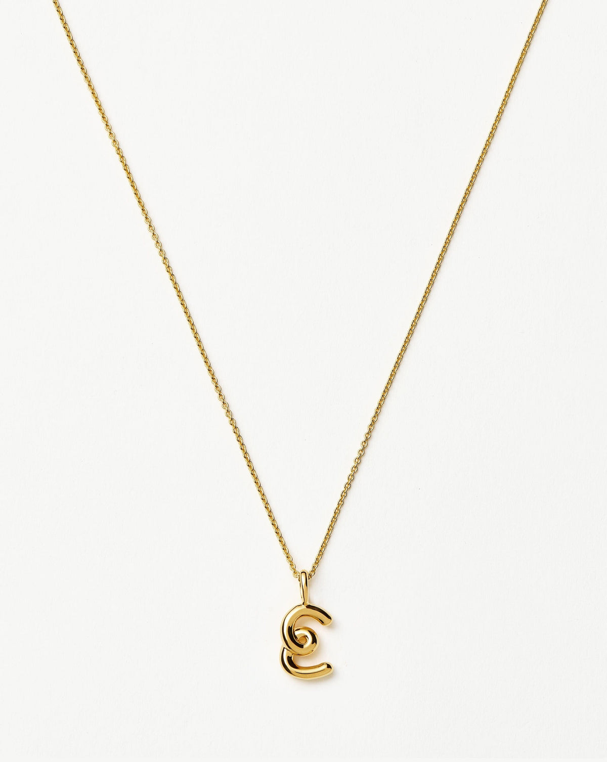 Curly Molten Mini Initial Necklace - E | 18k Gold Vermeil Necklaces Missoma