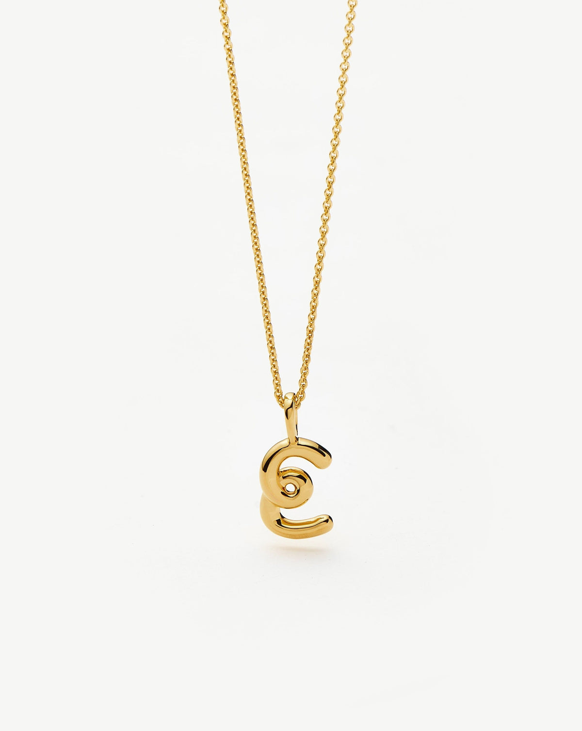 Curly Molten Mini Initial Necklace - E | 18k Gold Vermeil Necklaces Missoma