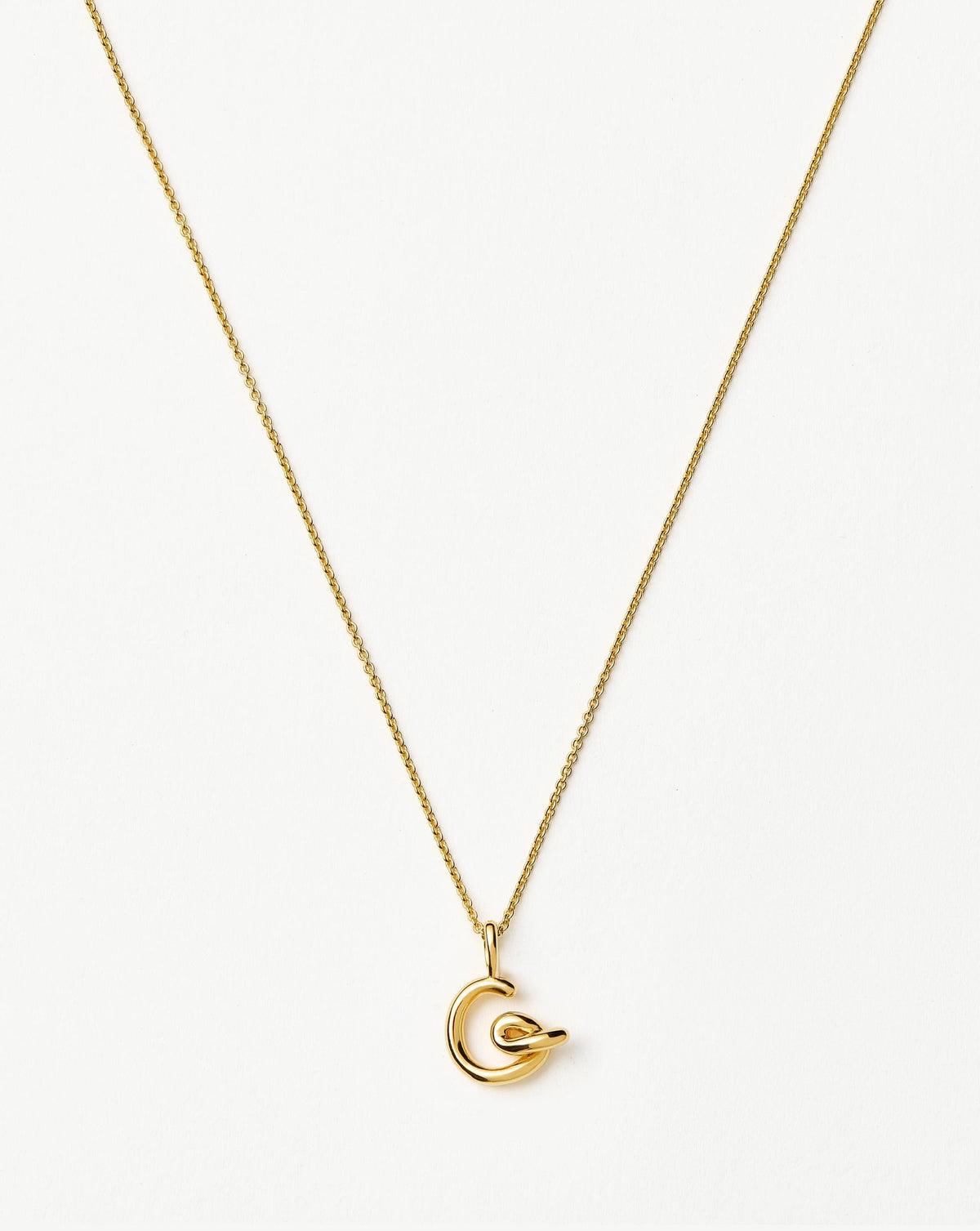 Curly Molten Mini Initial Necklace - G | 18k Gold Vermeil Necklaces Missoma