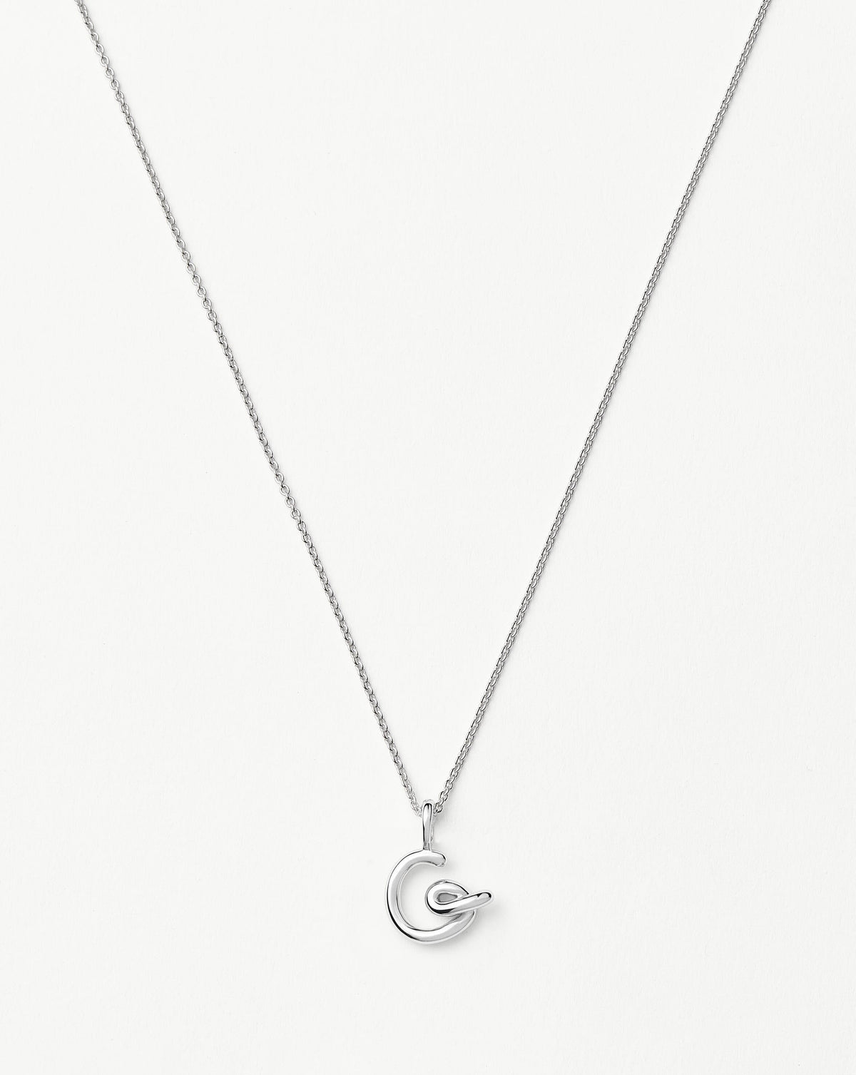 Curly Molten Mini Initial Necklace - G | Sterling Silver Necklaces Missoma