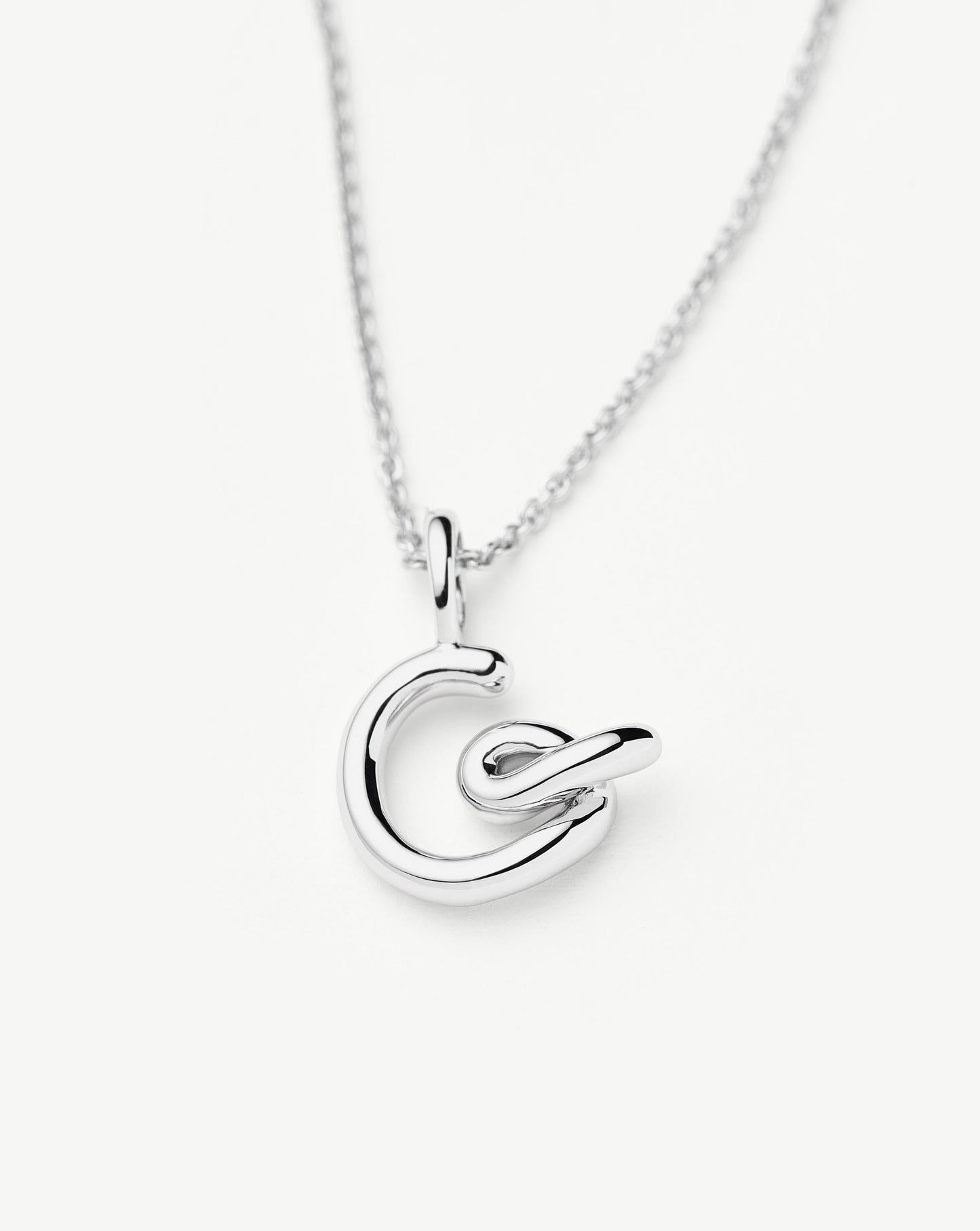 Curly Molten Mini Initial Necklace - G | Sterling Silver Necklaces Missoma