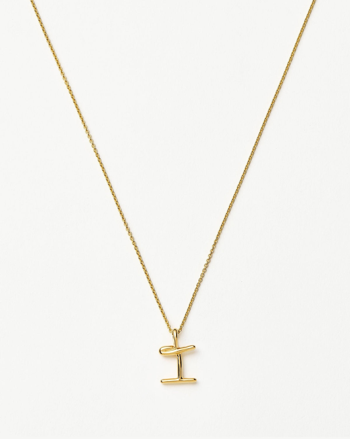 Curly Molten Mini Initial Necklace - I | 18k Gold Vermeil Necklaces Missoma