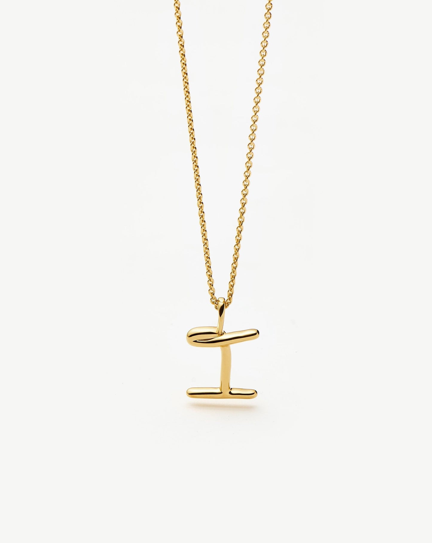 Curly Molten Mini Initial Necklace - I | 18k Gold Vermeil Necklaces Missoma