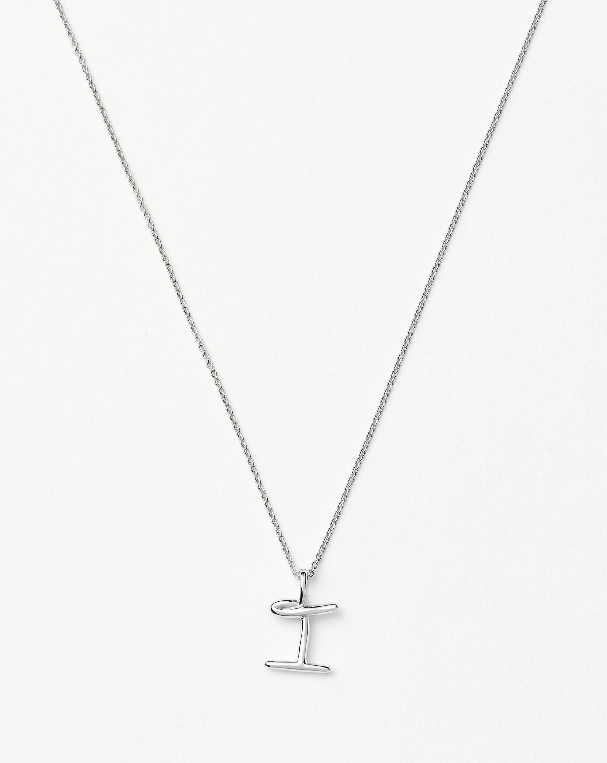 Curly Molten Mini Initial Necklace - I | Sterling Silver Necklaces Missoma