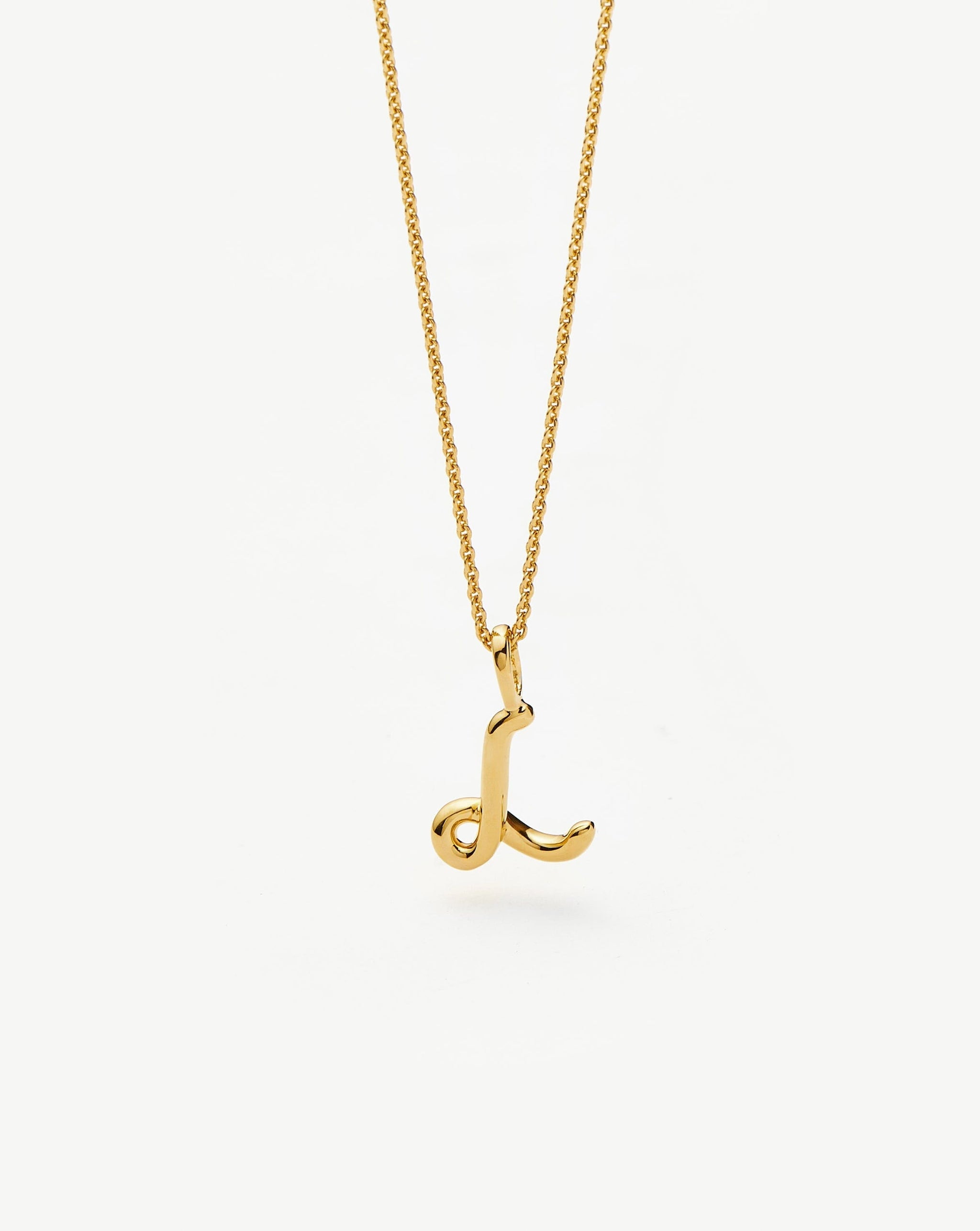 Curly Molten Mini Initial Necklace - L |18k Gold Vermeil Necklaces Missoma