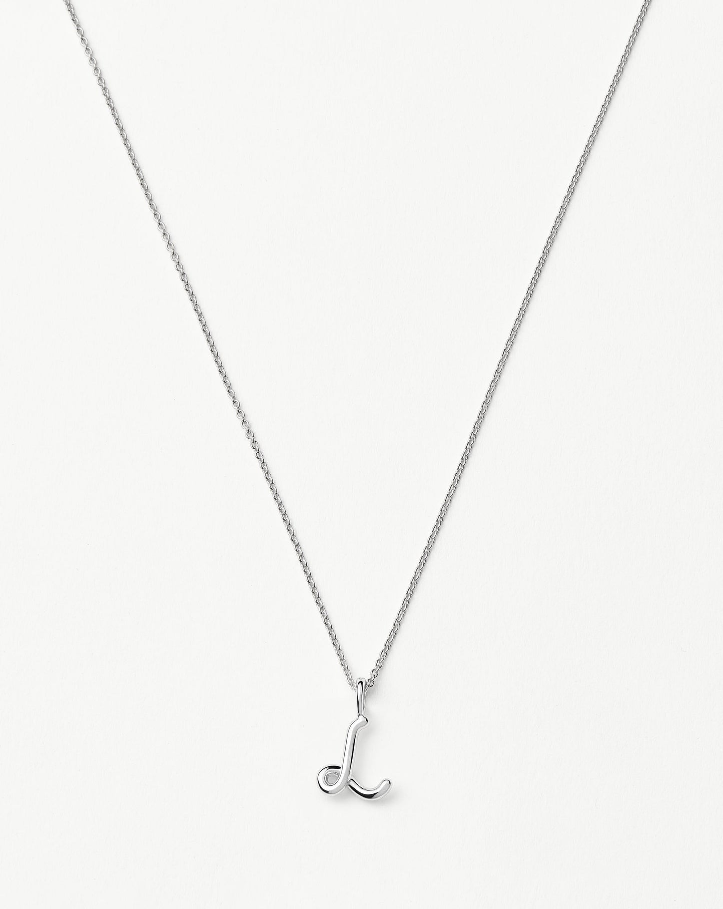 Curly Molten Mini Initial Necklace - L | Sterling Silver Necklaces Missoma