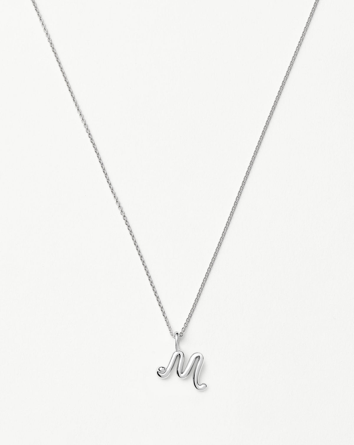Curly Molten Mini Initial Necklace - M | Sterling Silver Necklaces Missoma