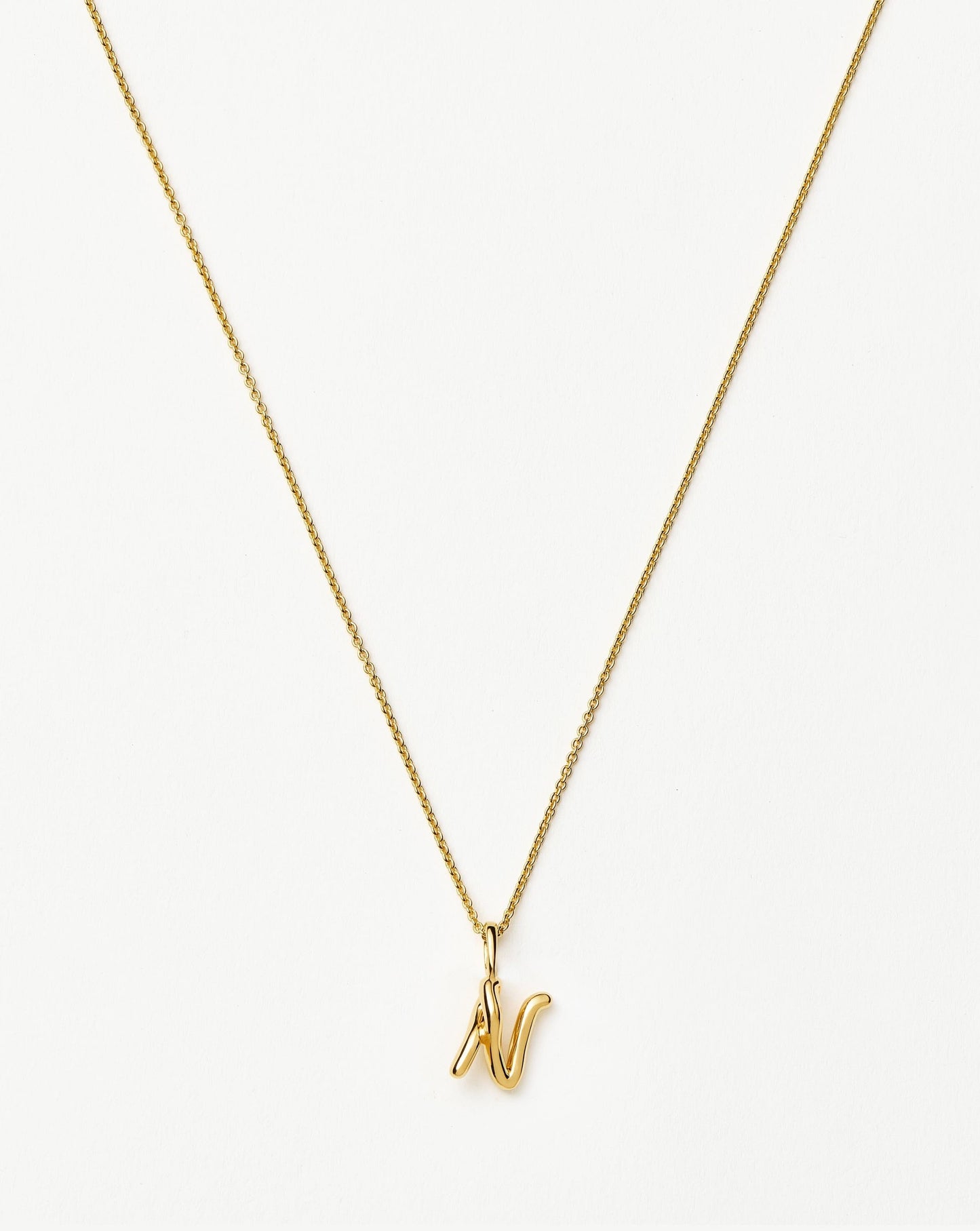 Curly Molten Mini Initial Necklace - N | 18k Gold Vermeil Necklaces Missoma