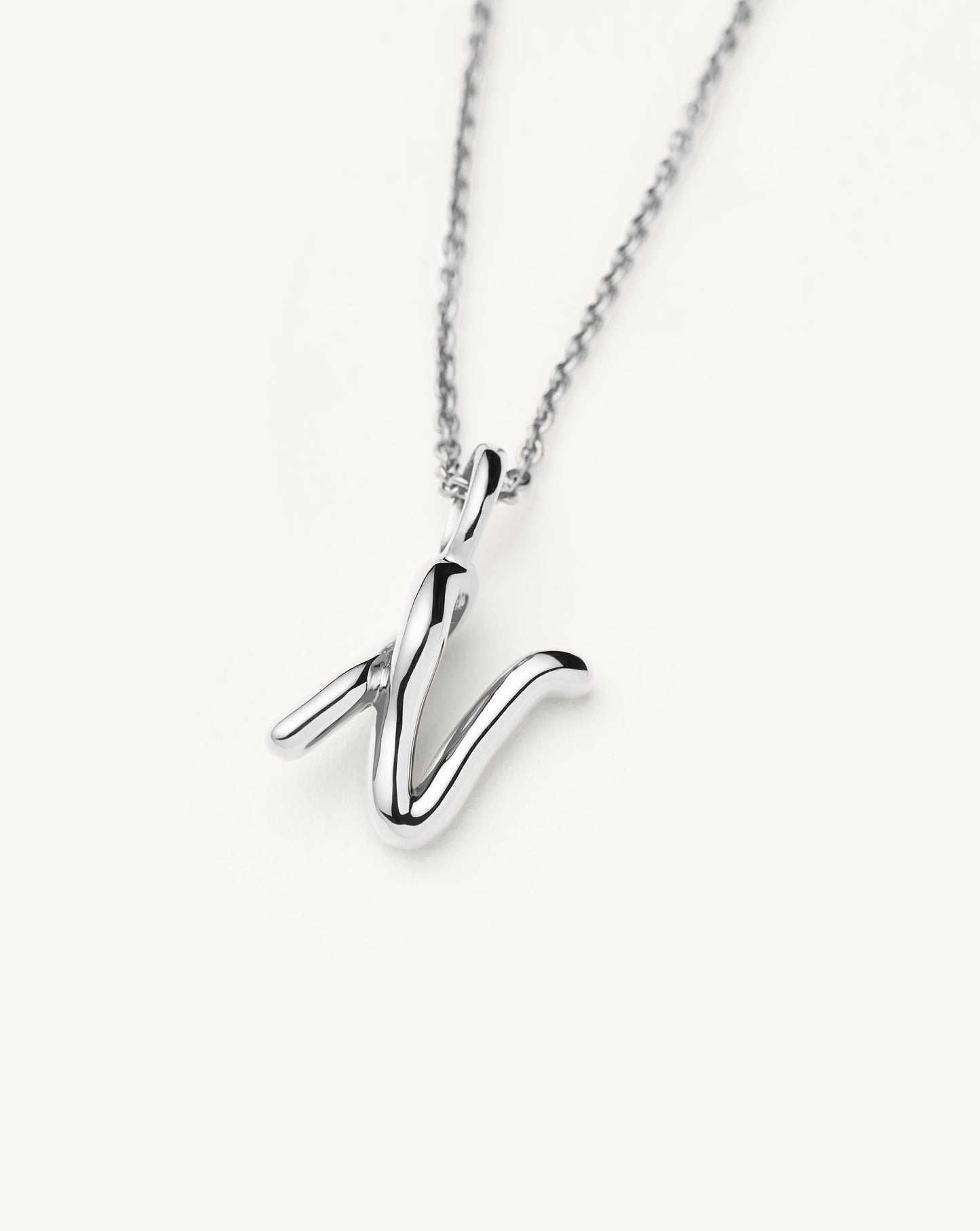 Curly Molten Mini Initial Necklace - N | Sterling Silver Necklaces Missoma