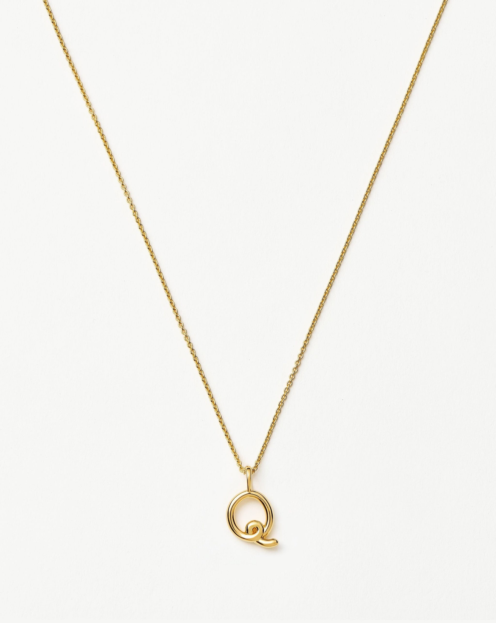 Curly Molten Mini Initial Necklace - Q | 18k Gold Vermeil Necklaces Missoma