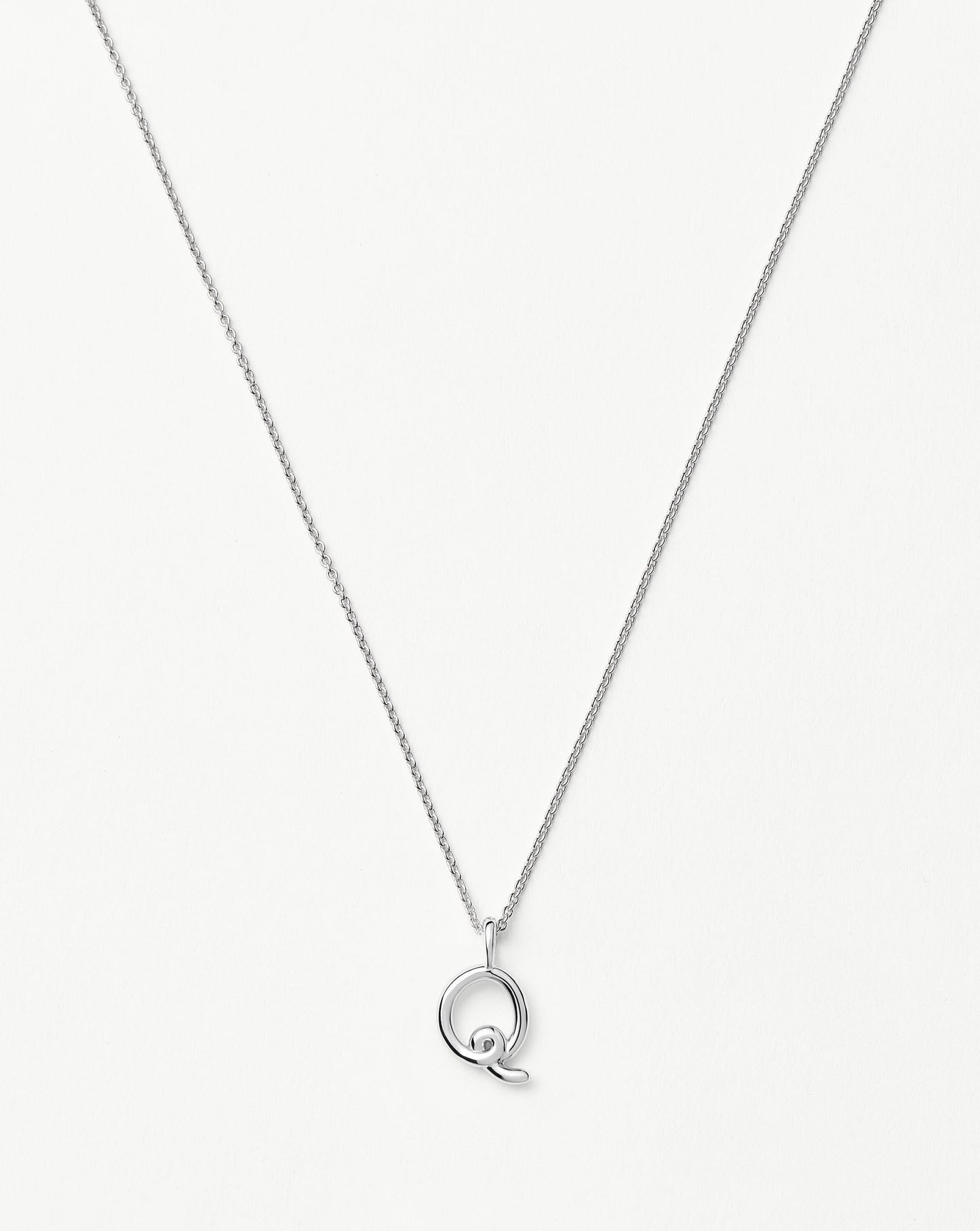 Curly Molten Mini Initial Necklace - Q | Sterling Silver Necklaces Missoma