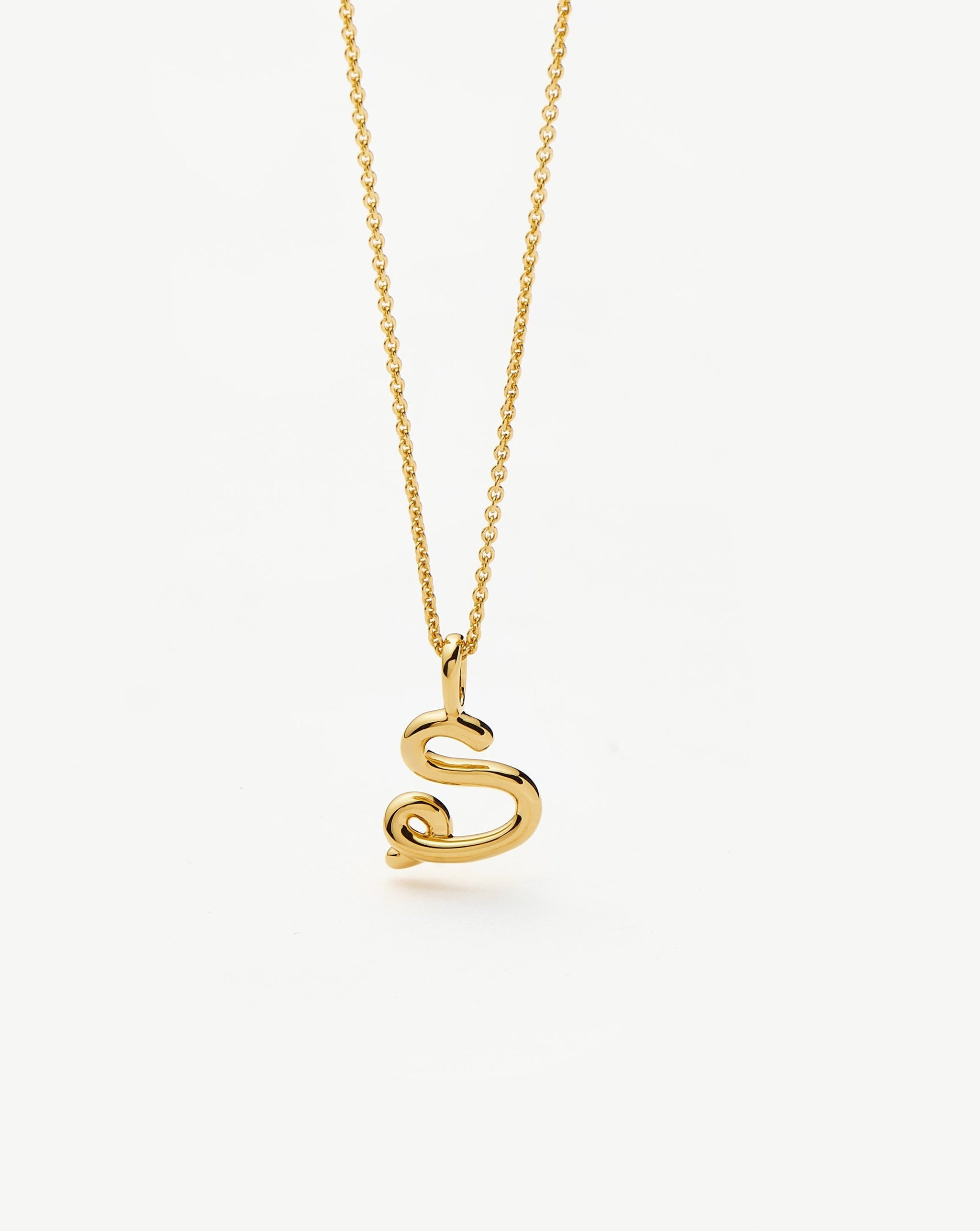 Curly Molten Mini Initial Necklace - S | 18k Gold Vermeil Necklaces Missoma