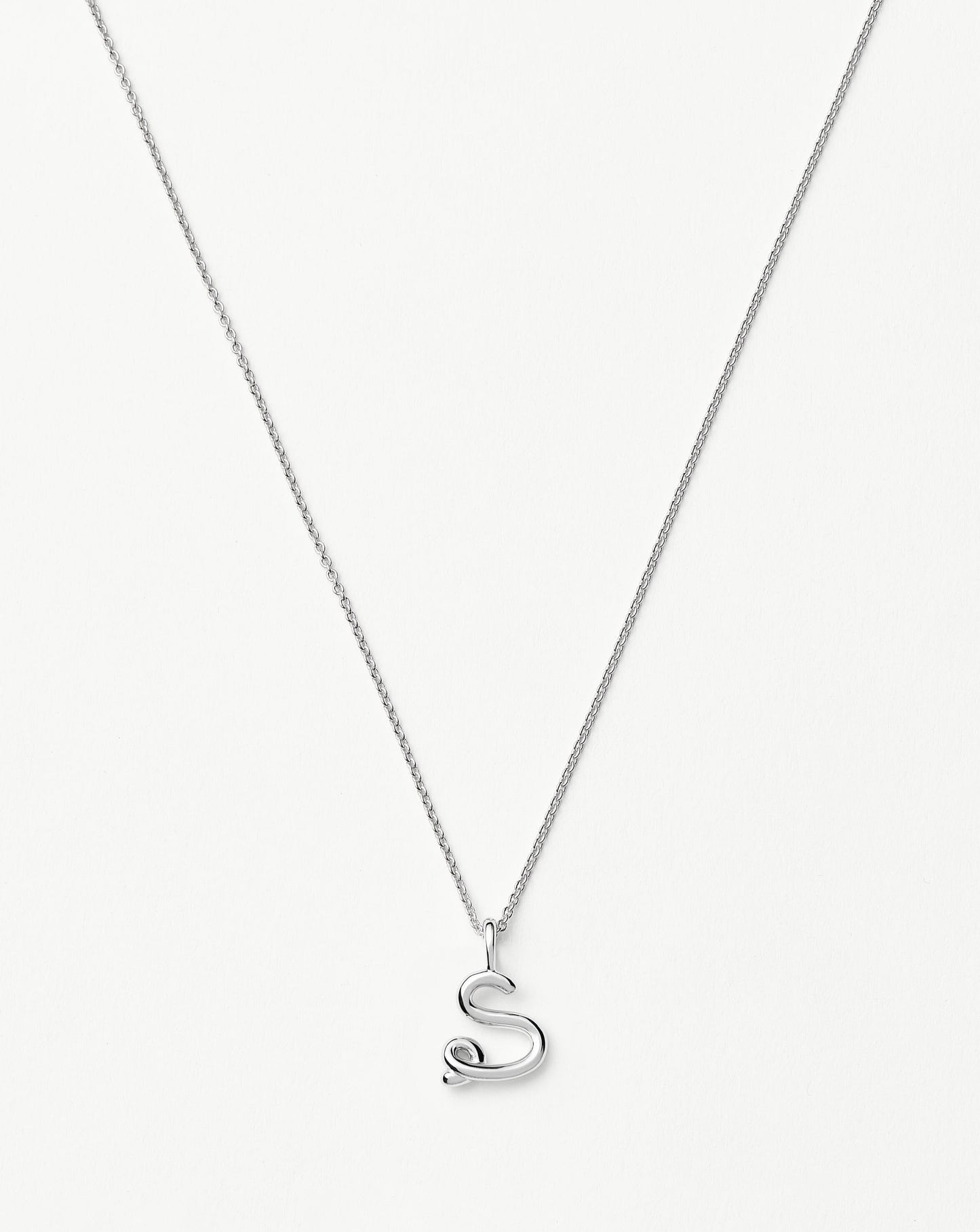 Curly Molten Mini Initial Necklace - S | Sterling Silver Necklaces Missoma