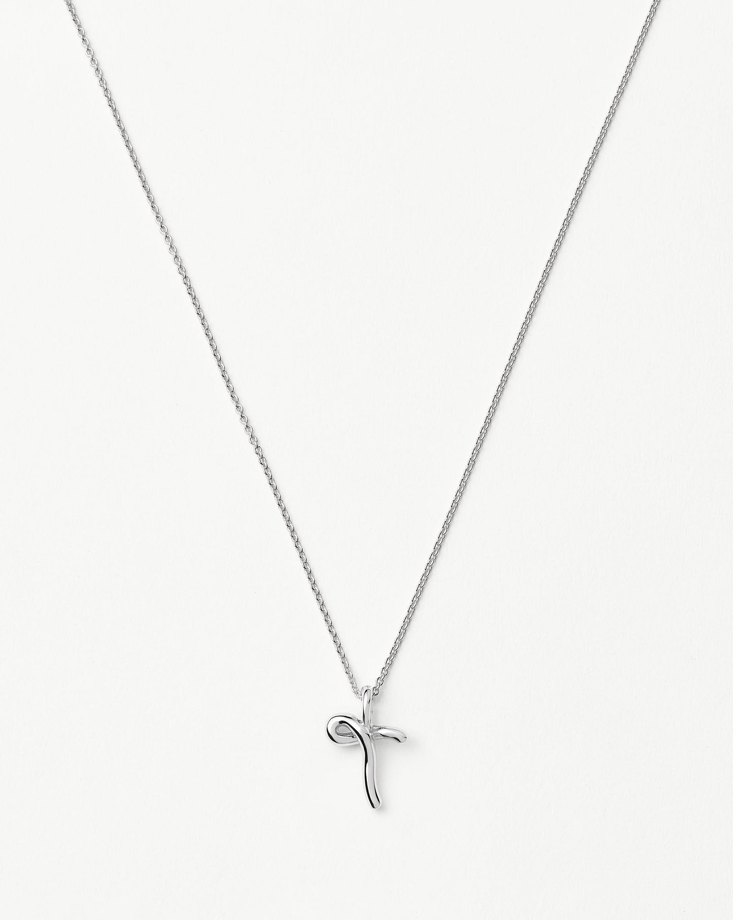 Curly Molten Mini Initial Necklace - T | Sterling Silver Necklaces Missoma