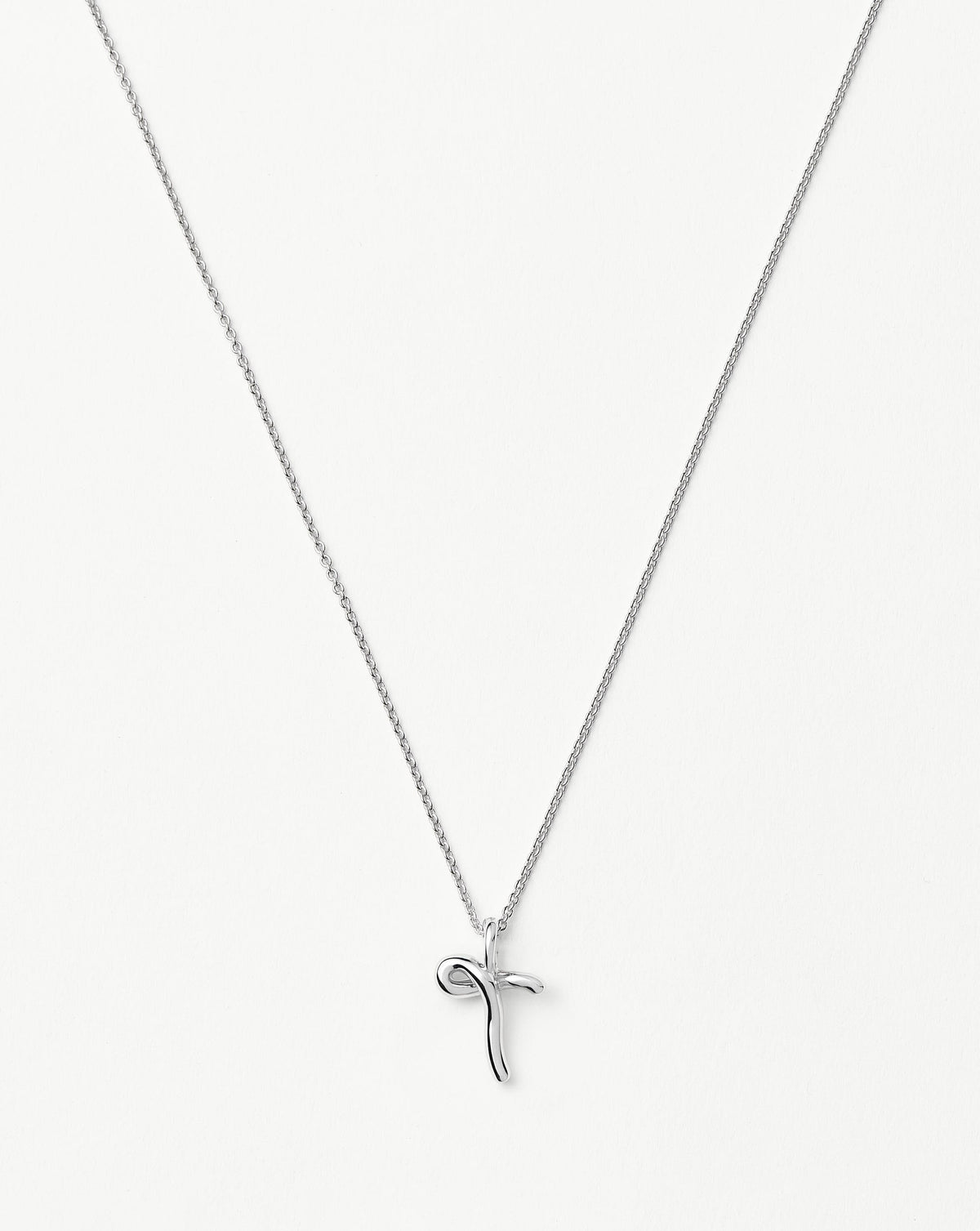 Curly Molten Mini Initial Necklace - T | Sterling Silver Necklaces Missoma
