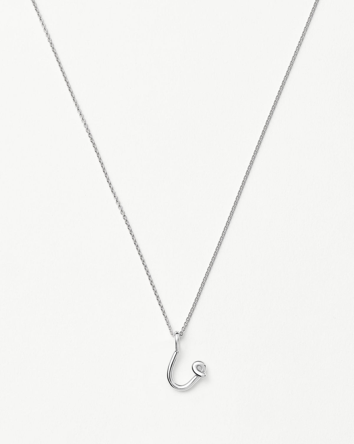 Curly Molten Mini Initial Necklace - U | Sterling Silver Necklaces Missoma