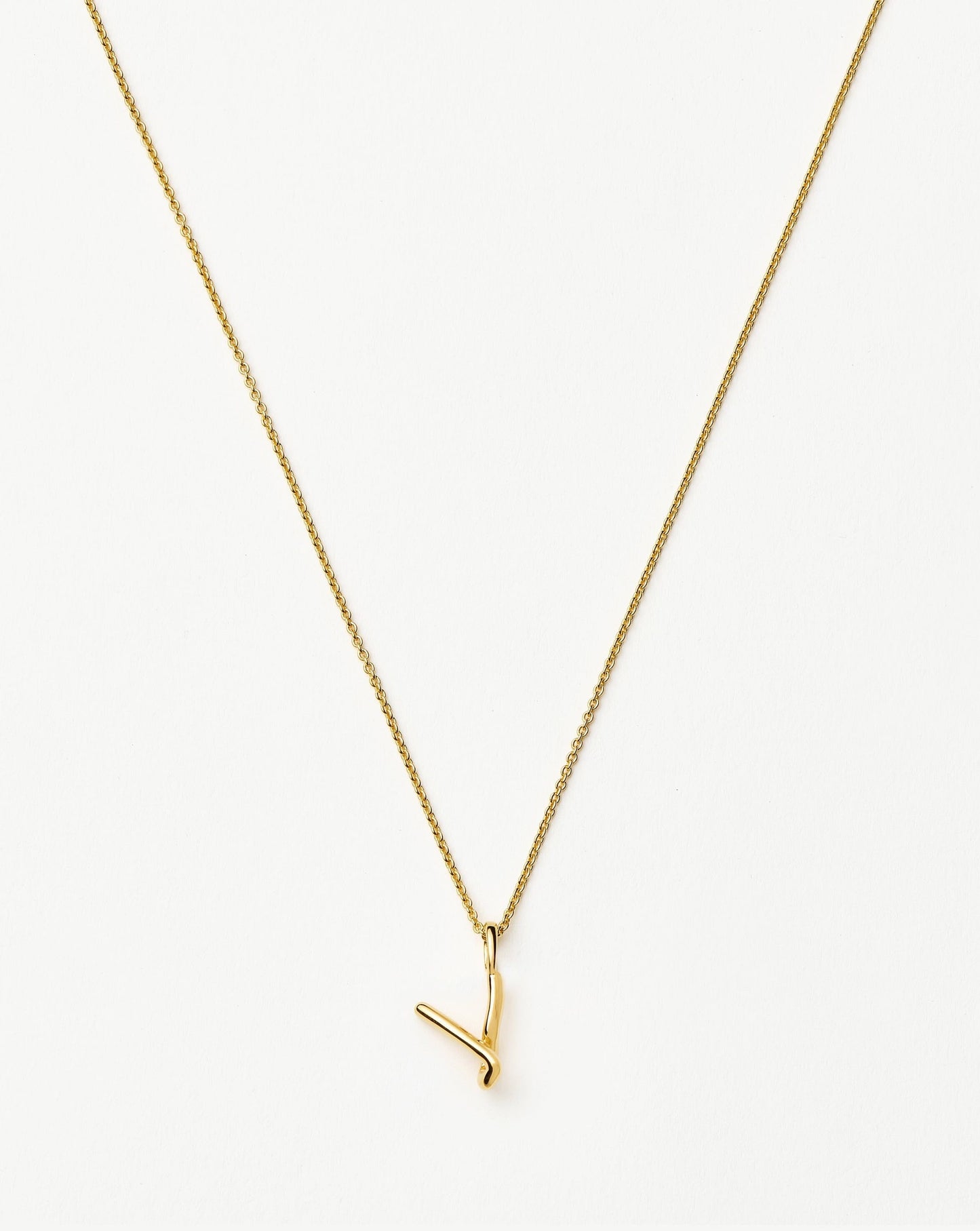 Curly Molten Mini Initial Necklace - V | 18k Gold Vermeil Necklaces Missoma
