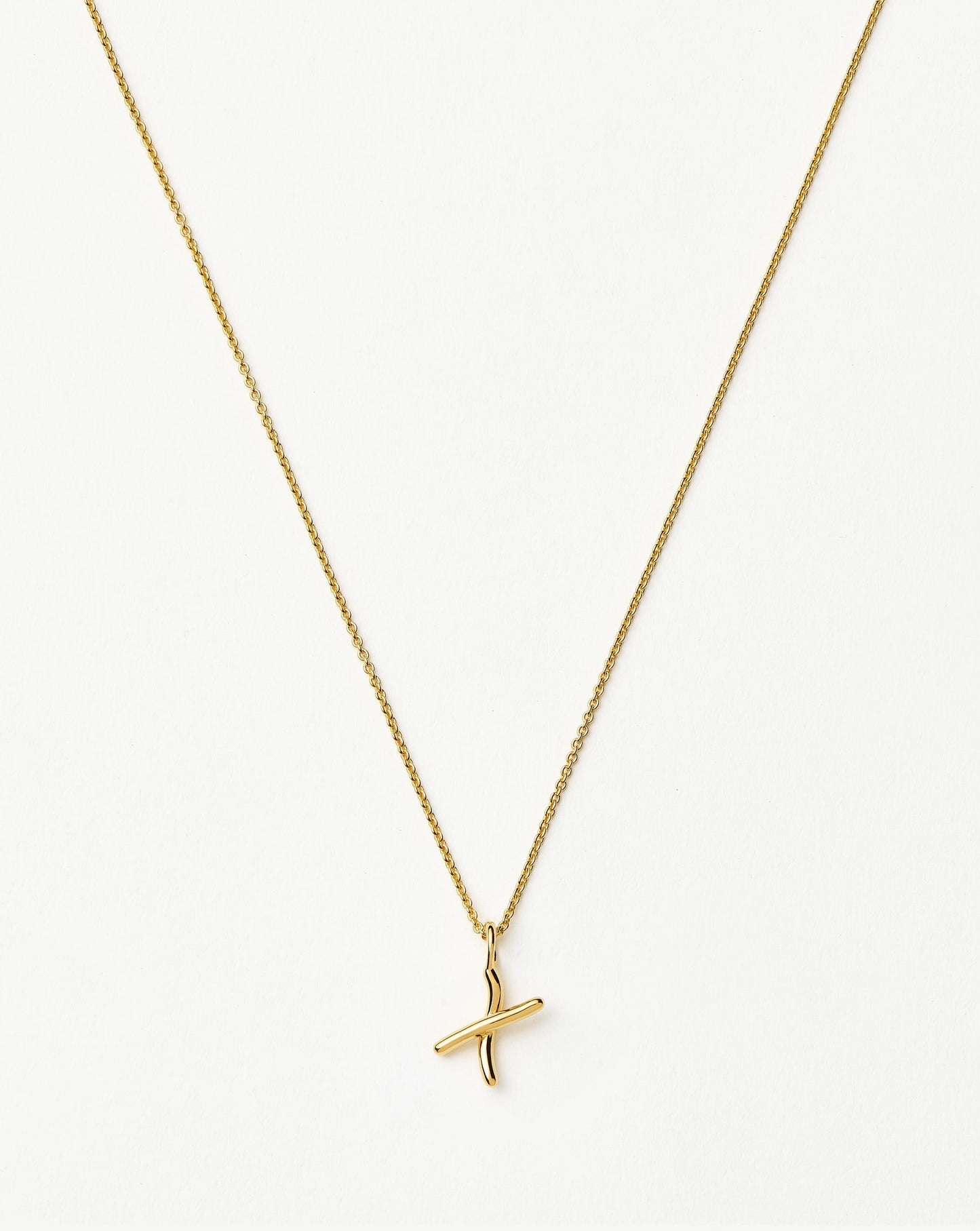 Curly Molten Mini Initial Necklace - X | 18k Gold Vermeil Necklaces Missoma
