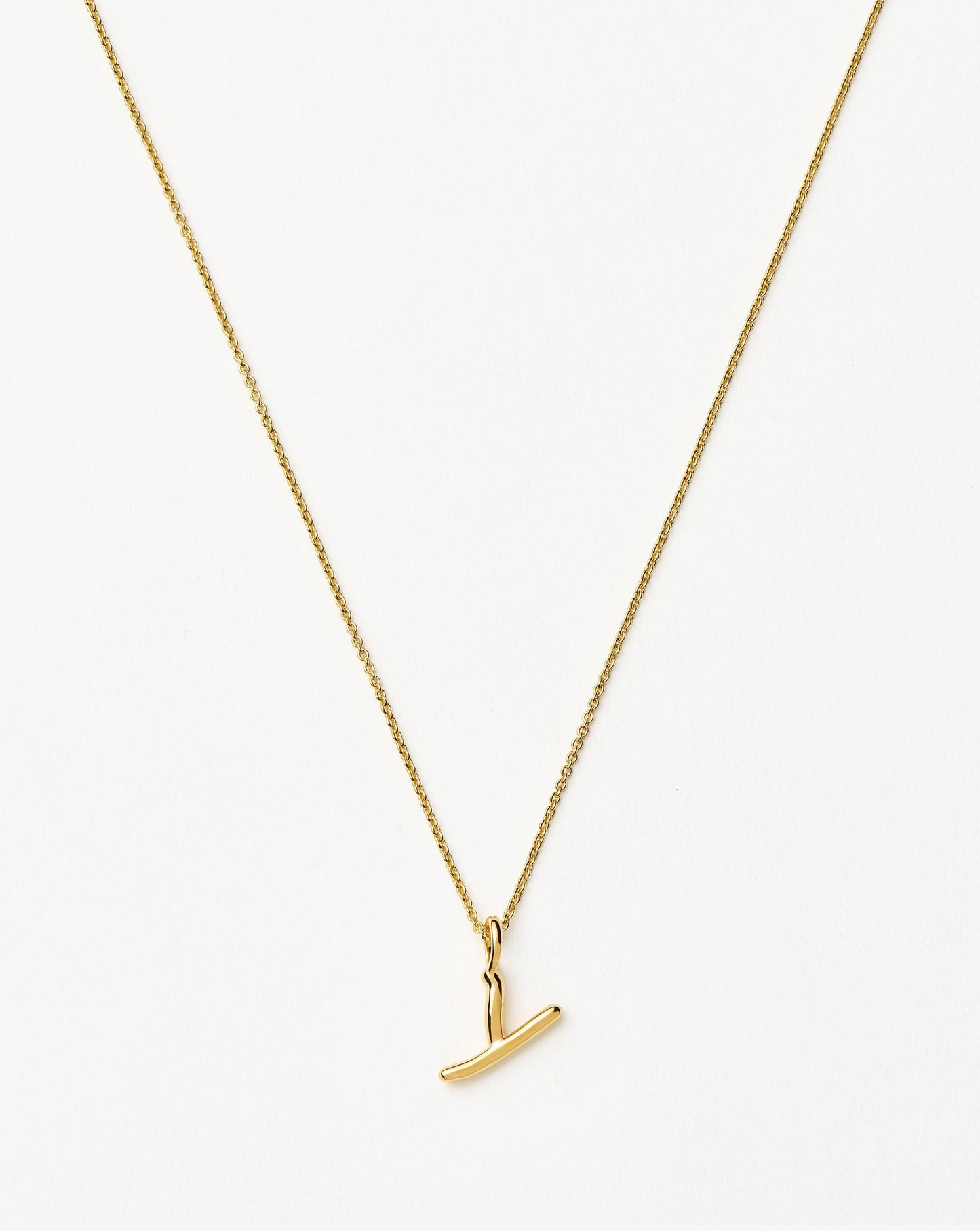 Curly Molten Mini Initial Necklace - Y | 18k Gold Vermeil Necklaces Missoma