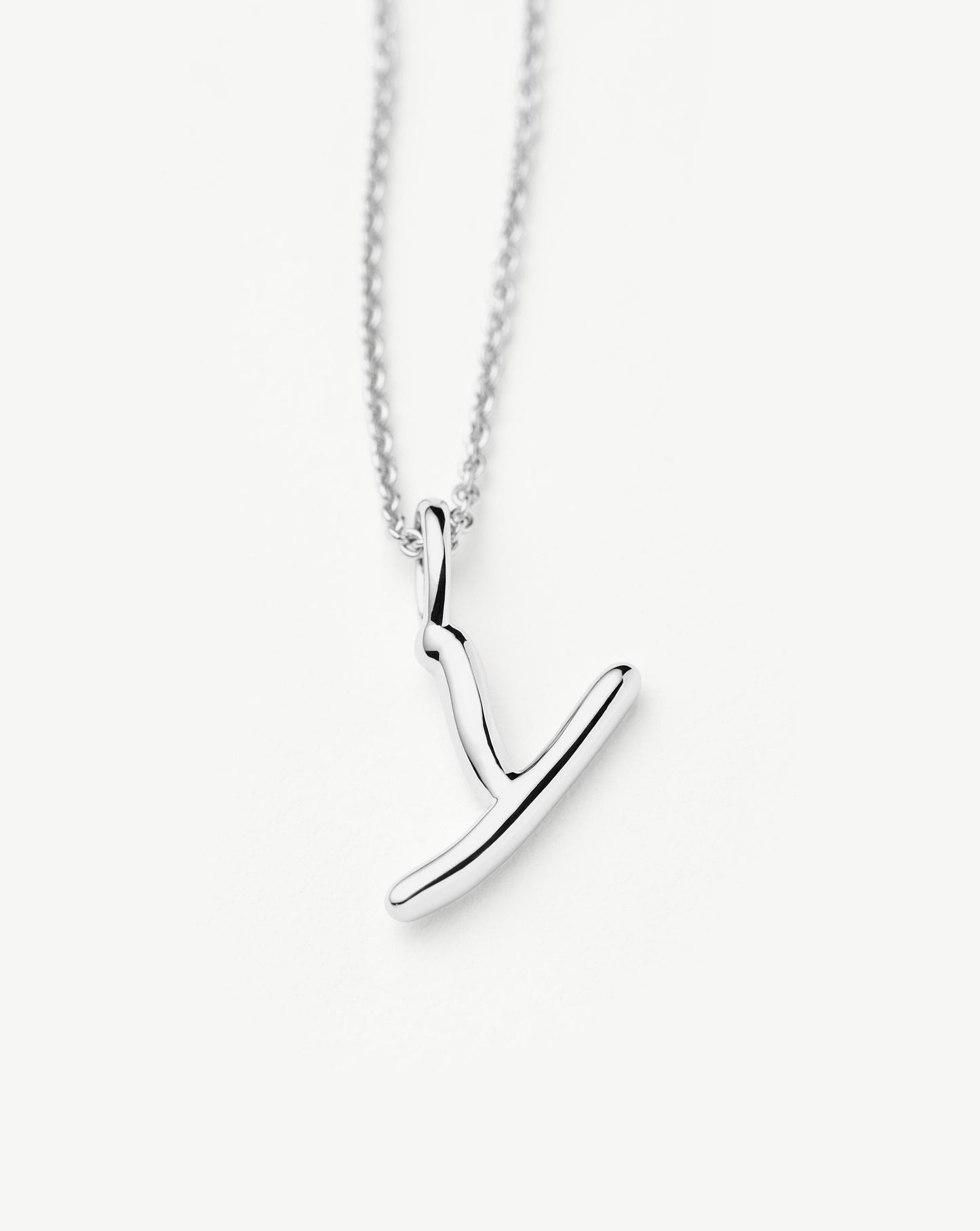 Curly Molten Mini Initial Necklace - Y | Sterling Silver Necklaces Missoma