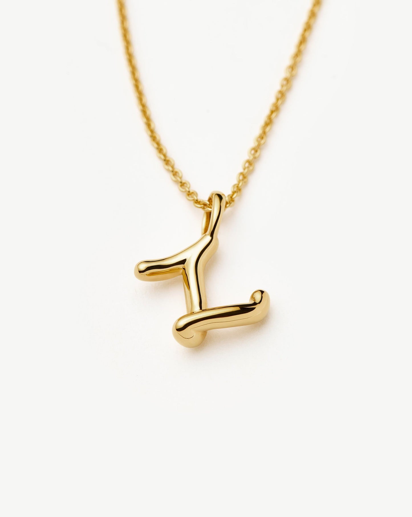 Curly Molten Mini Initial Necklace - Z | 18k Gold Vermeil Necklaces Missoma