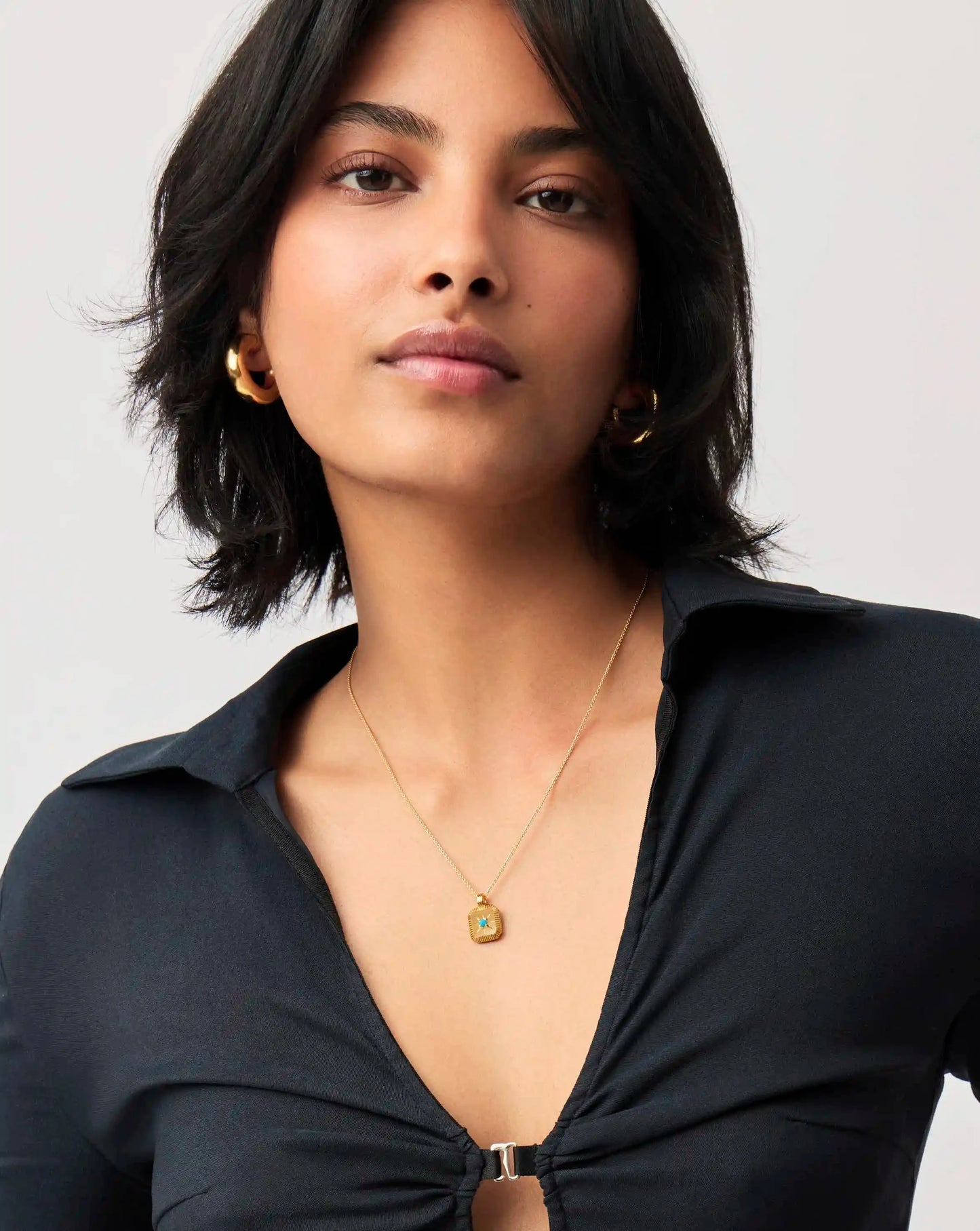 December Birthstone Pendant Necklace | 18k Gold Vermeil/Dyed Turquoise Magnesite Necklaces Missoma