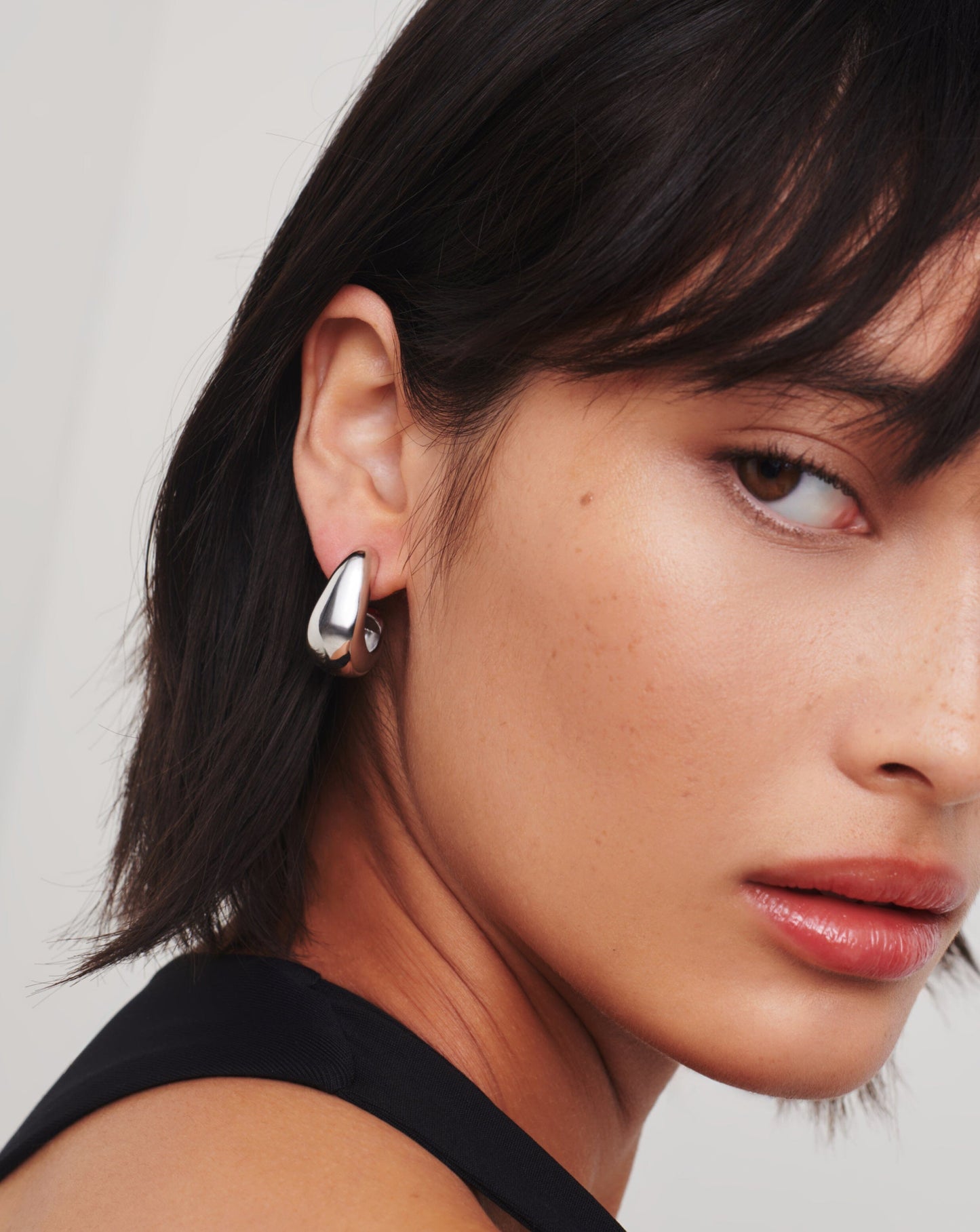 Dome Medium Hoop Earrings | Silver Plated Earrings Missoma