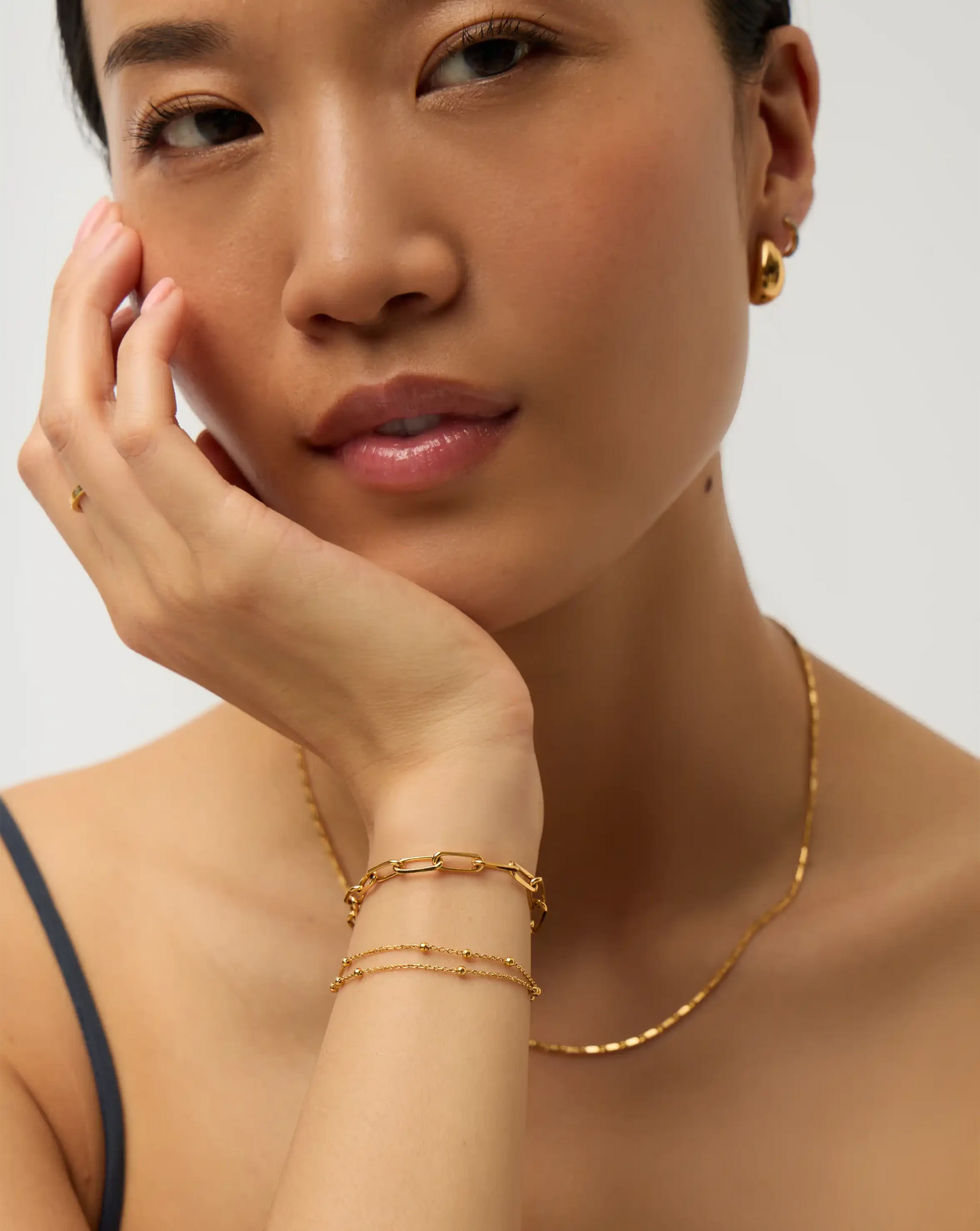 Double Chain & Mini Paperclip Bracelet Set | 18k Gold Vermeil/18k Gold Plated Bracelets Missoma