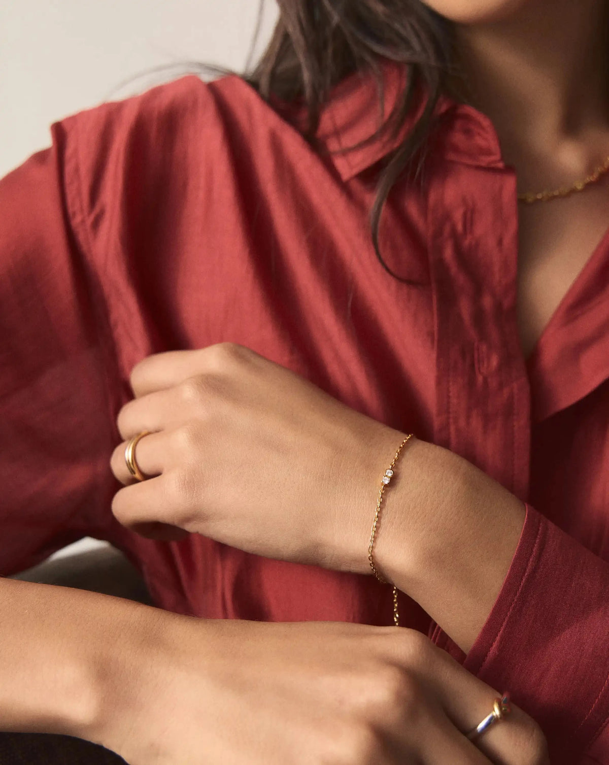 Duo Stone Chain Bracelet | 18k Gold Plated/Cubic Zirconia Bracelets Missoma