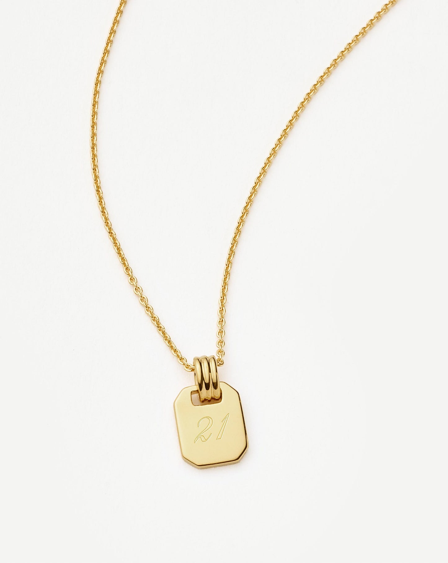 Engravable Small Tag Pendant Necklace | 18k Gold Vermeil Necklaces Missoma