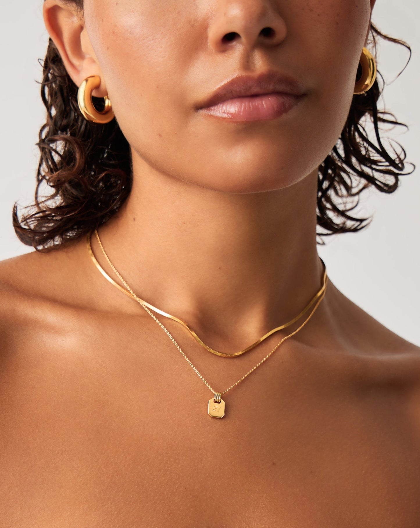 Engravable Small Tag Pendant Necklace | 18k Gold Vermeil Necklaces Missoma
