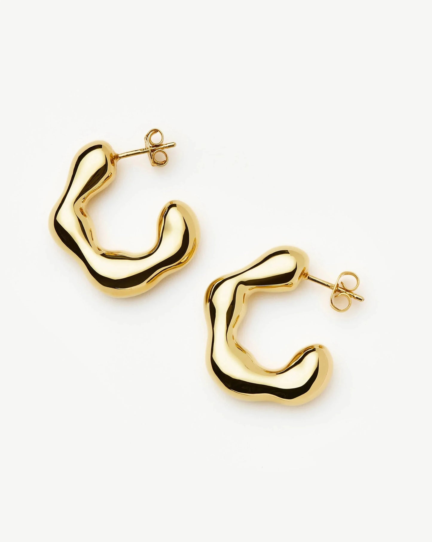 Eny Puffy Medium Hoop Earrings | 18k Gold Plated Earrings Missoma