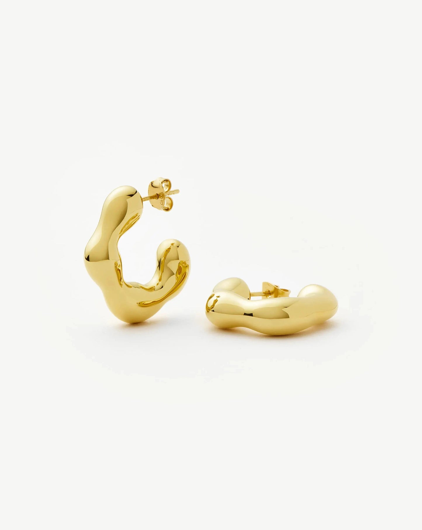 Eny Puffy Medium Hoop Earrings | 18k Gold Plated Earrings Missoma