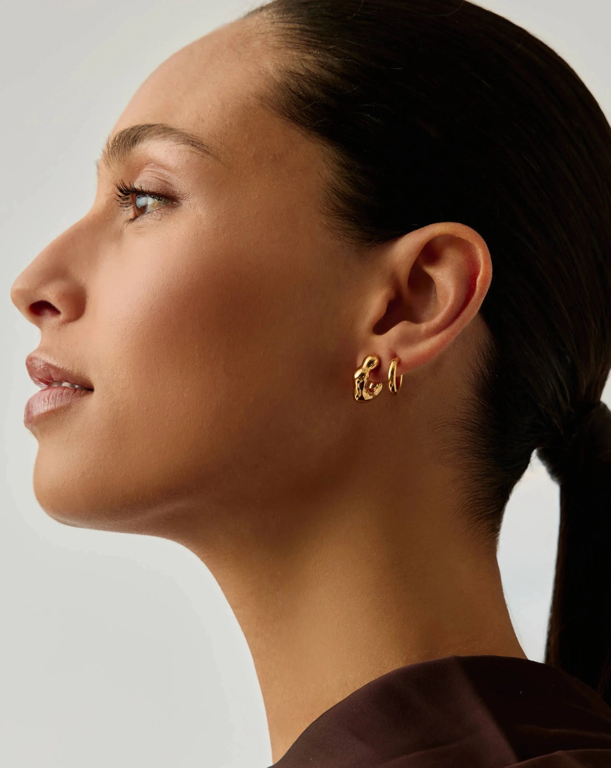 Eny Puffy Small Hoop Earrings | 18k Gold Plated Earrings Missoma