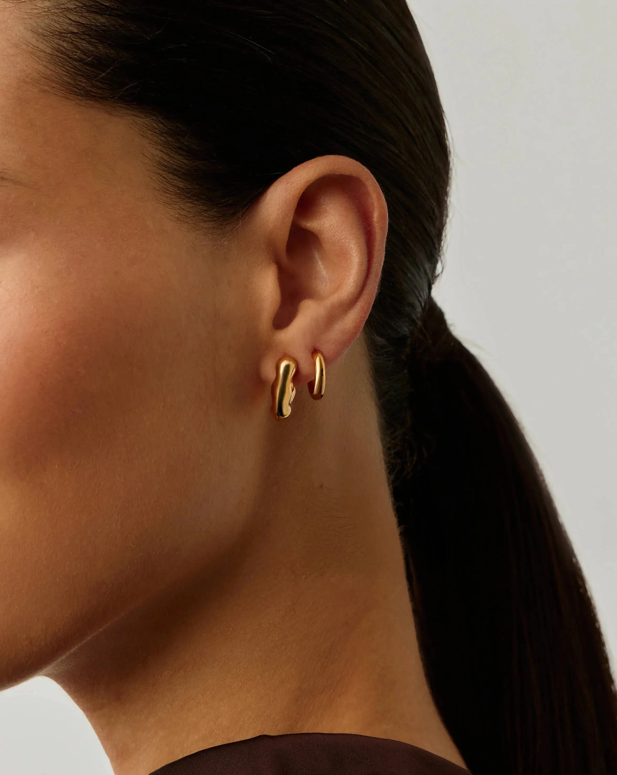 Eny Puffy Small Hoop Earrings | 18k Gold Plated Earrings Missoma
