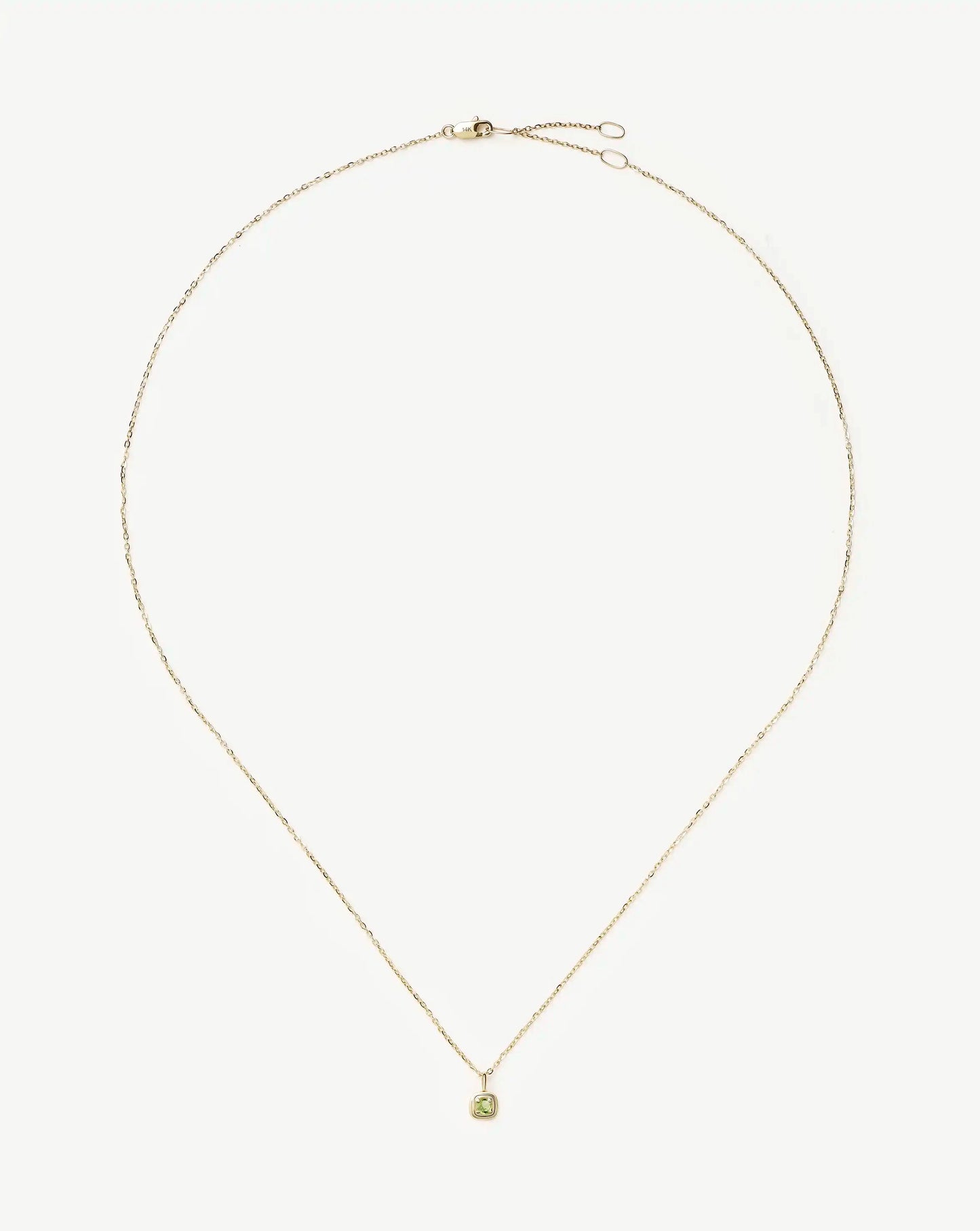 Fine August Birthstone Pendant Necklace | 14k Solid Gold/Peridot Necklace Missoma