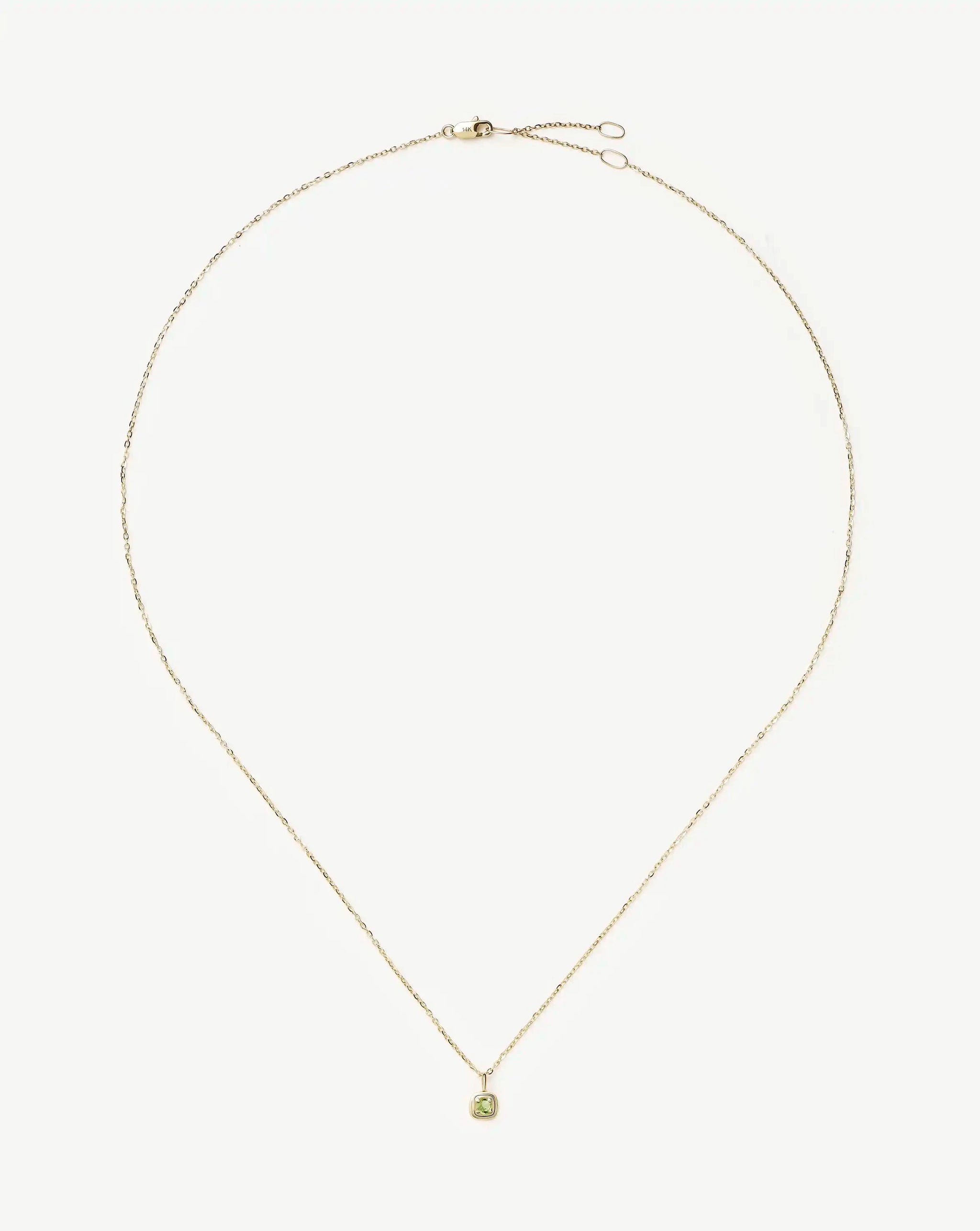 Fine August Birthstone Pendant Necklace | 14k Solid Gold/Peridot Necklace Missoma