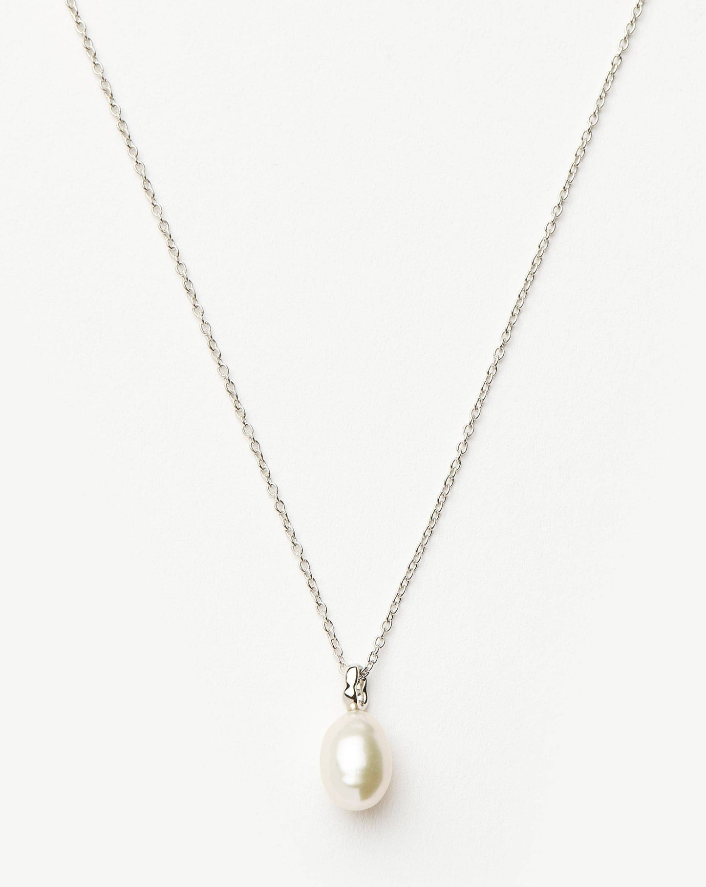 Fine Baroque Pearl Organic Pendant Necklace | 14k Solid White Gold/Pearl Necklaces Missoma