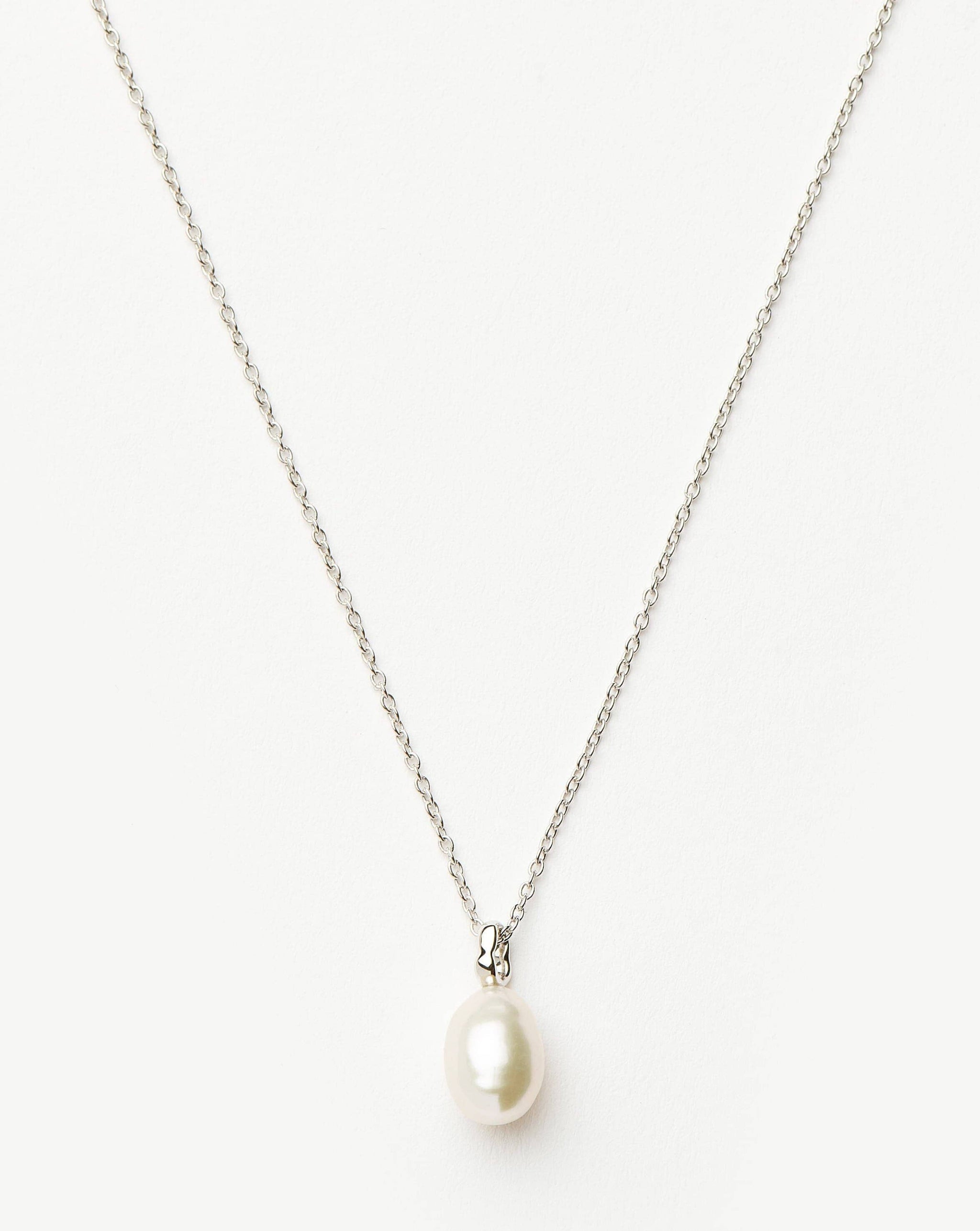Fine Baroque Pearl Organic Pendant Necklace | 14k Solid White Gold/Pearl Necklaces Missoma
