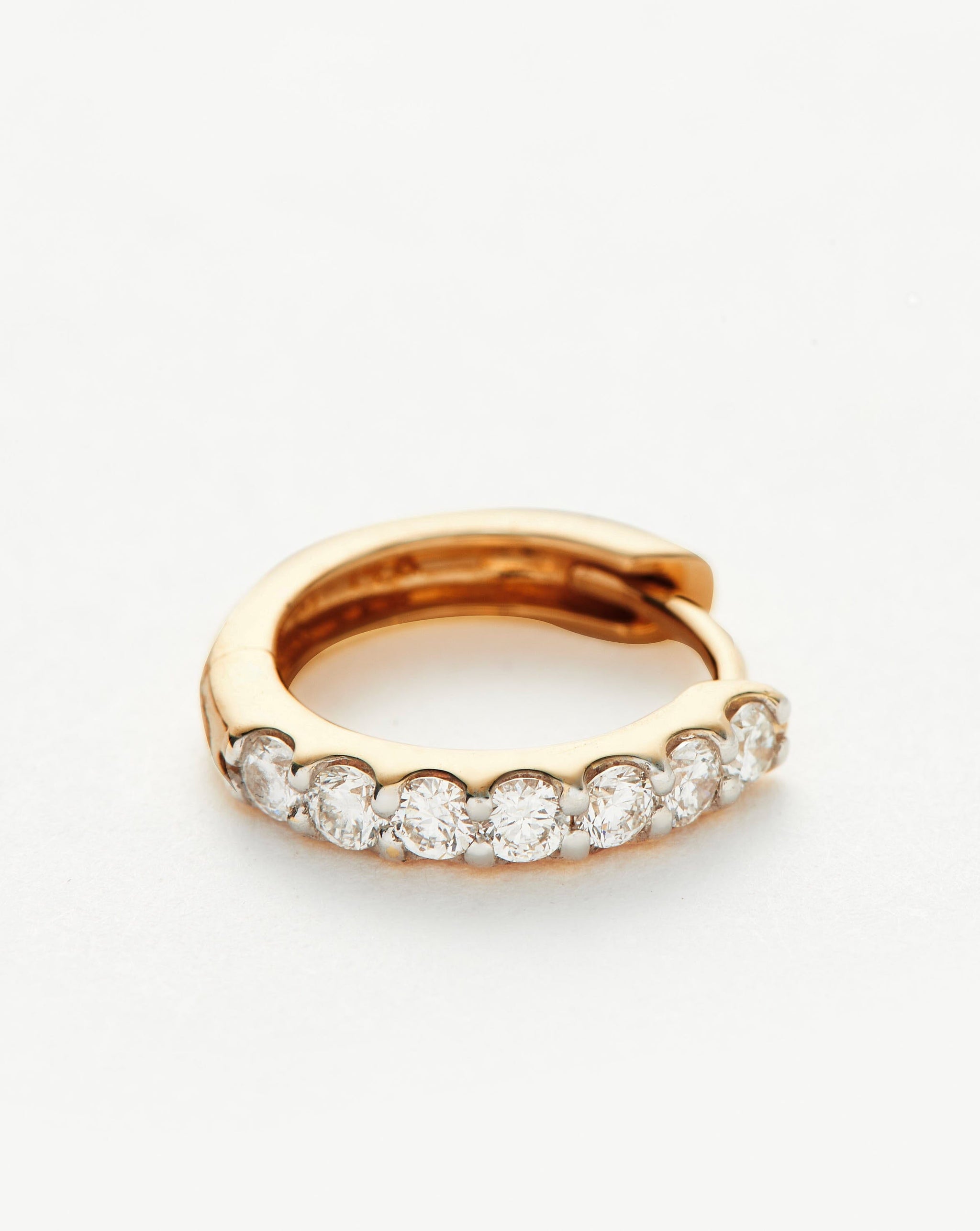Fine Classic Diamond Single Huggie | 14k Solid Gold Earrings Missoma