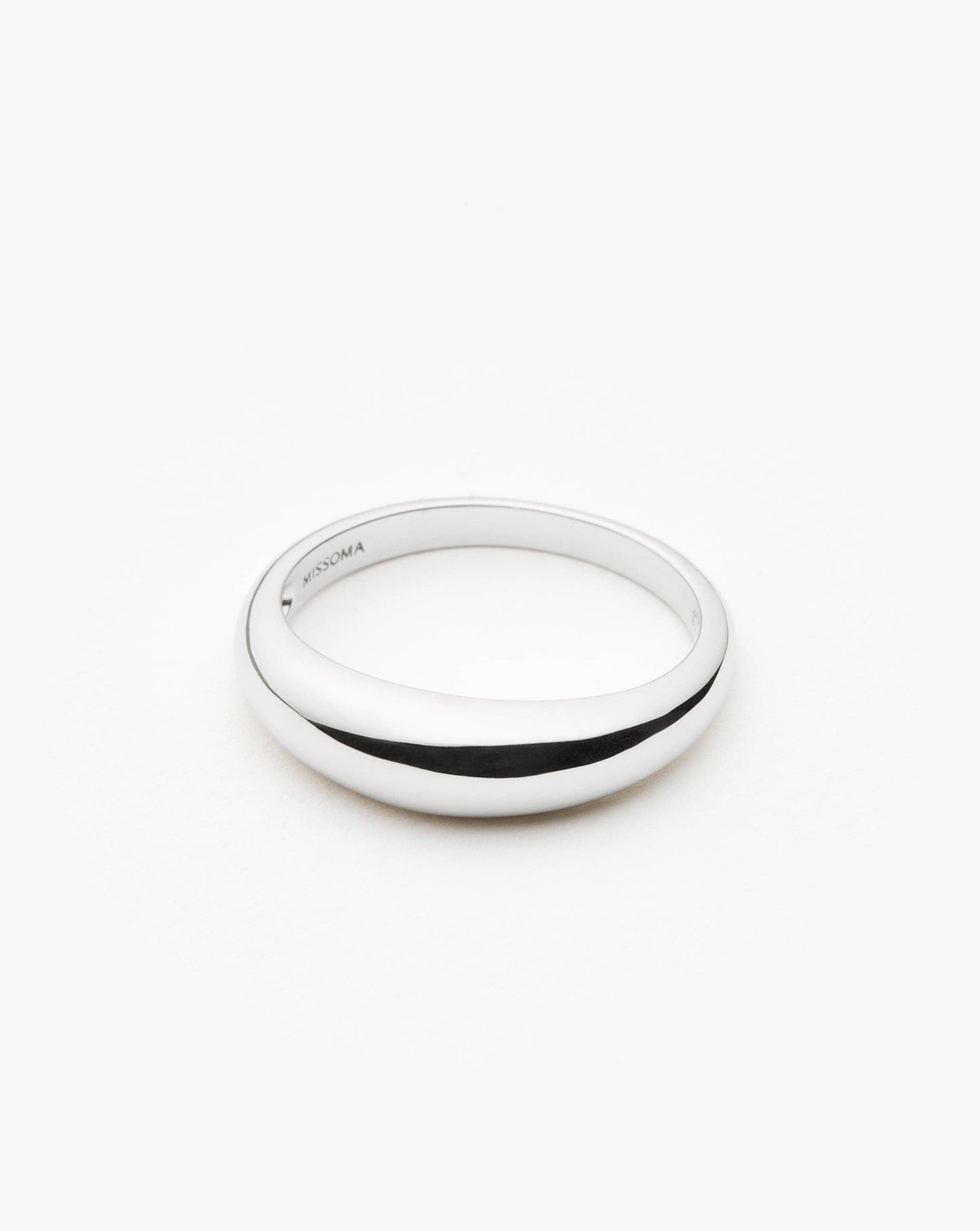 Fine Classic Dome Ring | 14k Solid White Gold Rings Missoma