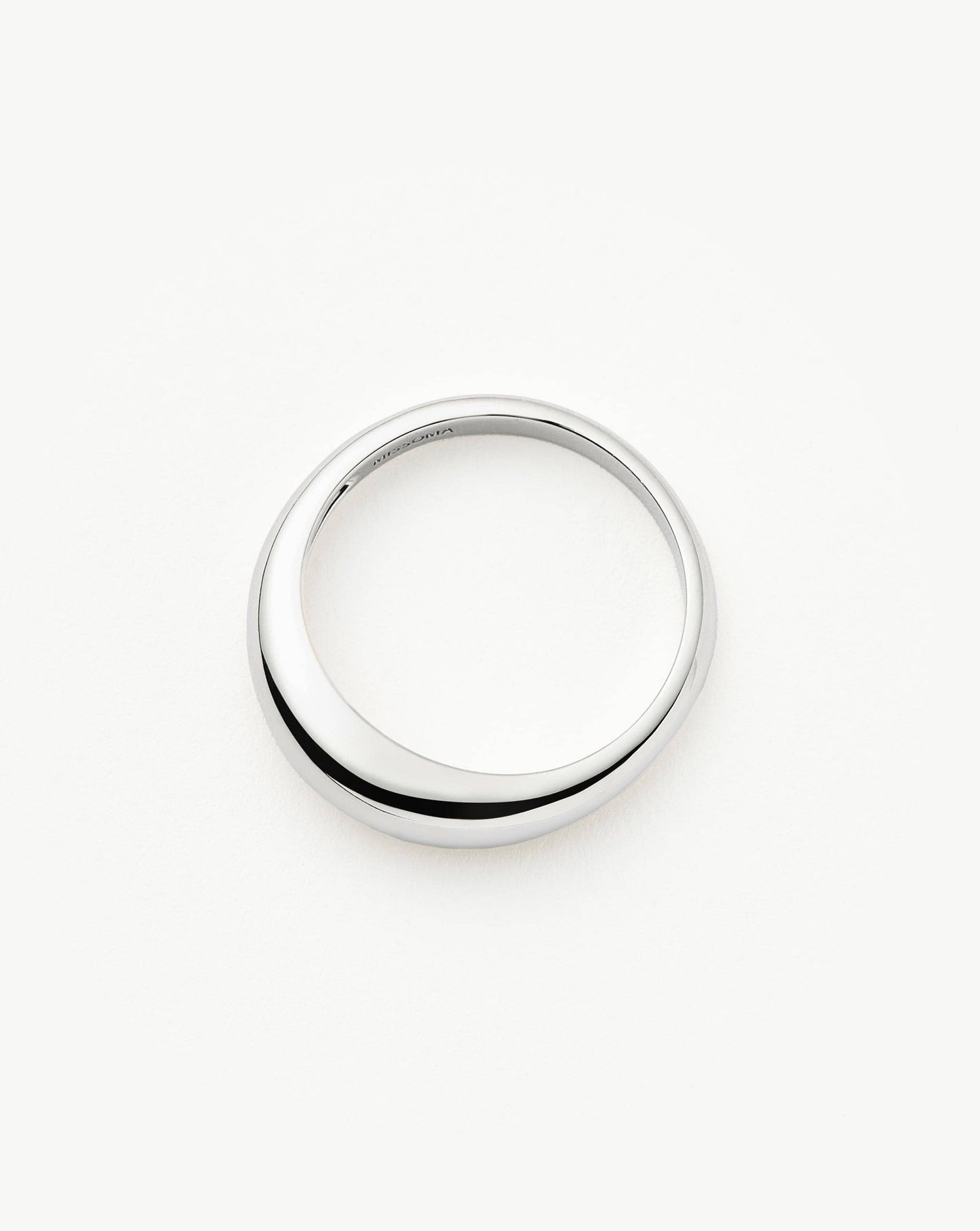 Fine Classic Dome Ring | 14k Solid White Gold Rings Missoma