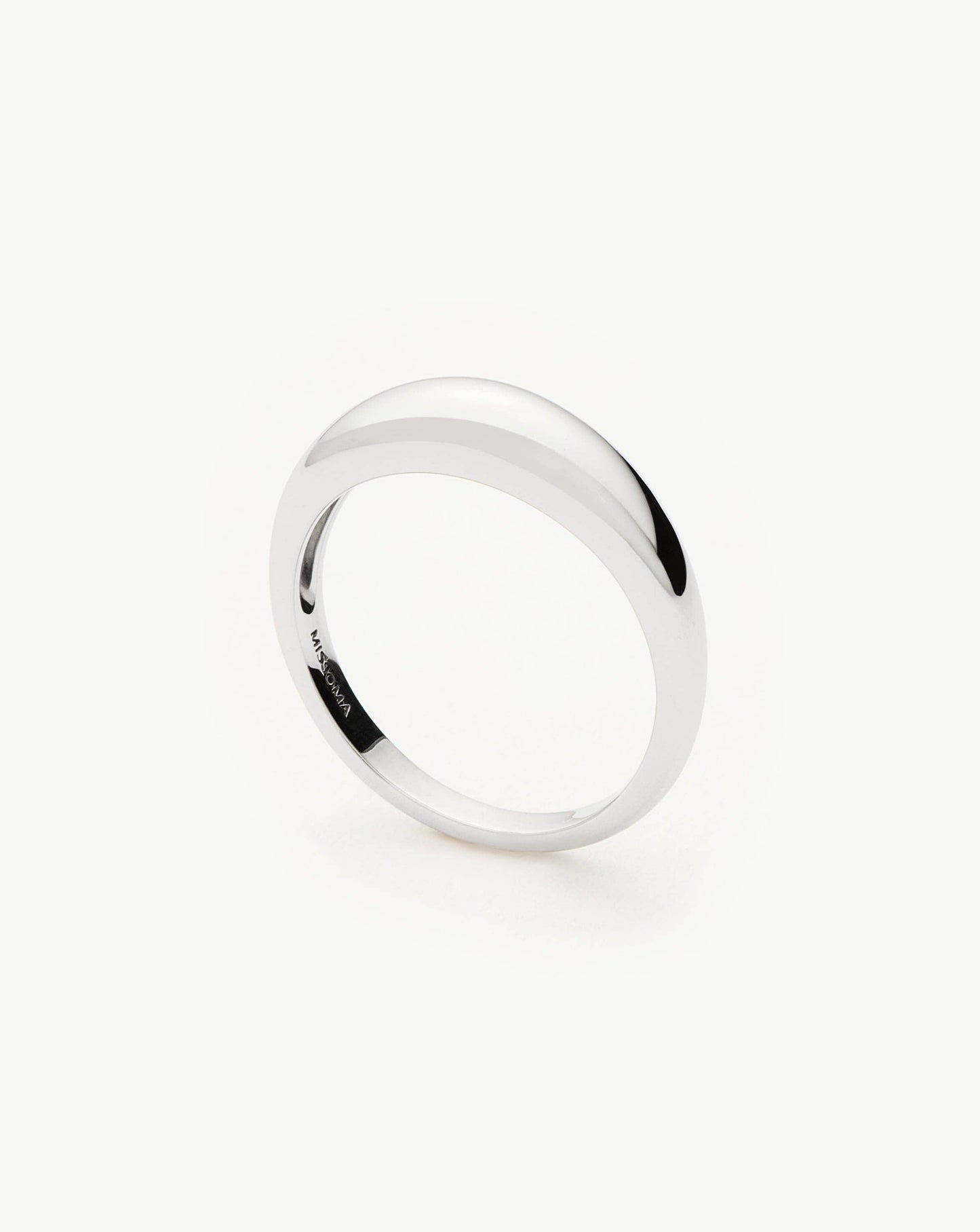 Fine Classic Dome Ring | 14k Solid White Gold Rings Missoma