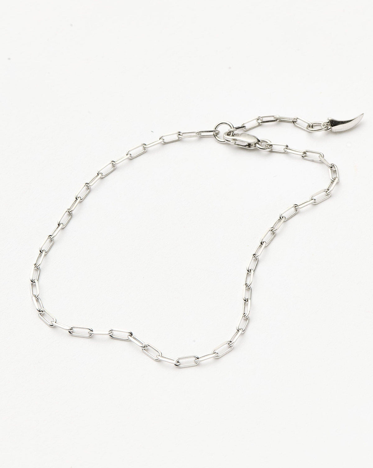 Fine Classic Paperclip Chain Bracelet | 14k Solid White Gold Bracelets Missoma